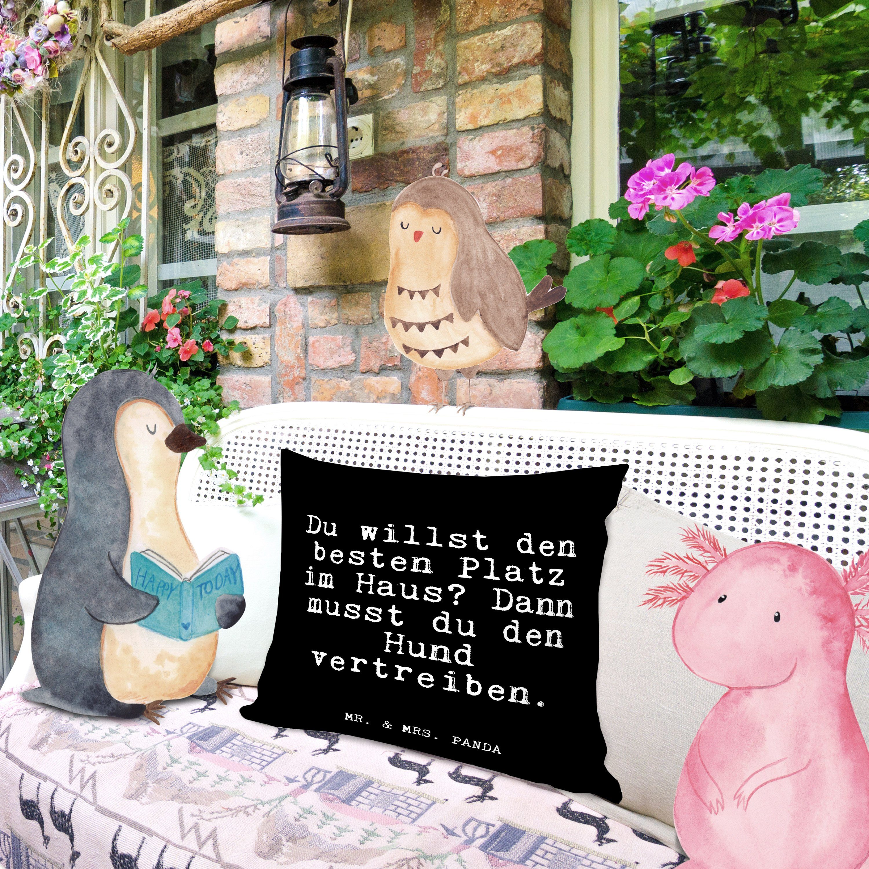 Mr. & Mrs. Panda Dekokissen Schwarz Du - den Sprüche, willst Tier, besten... Herrchen - Geschenk
