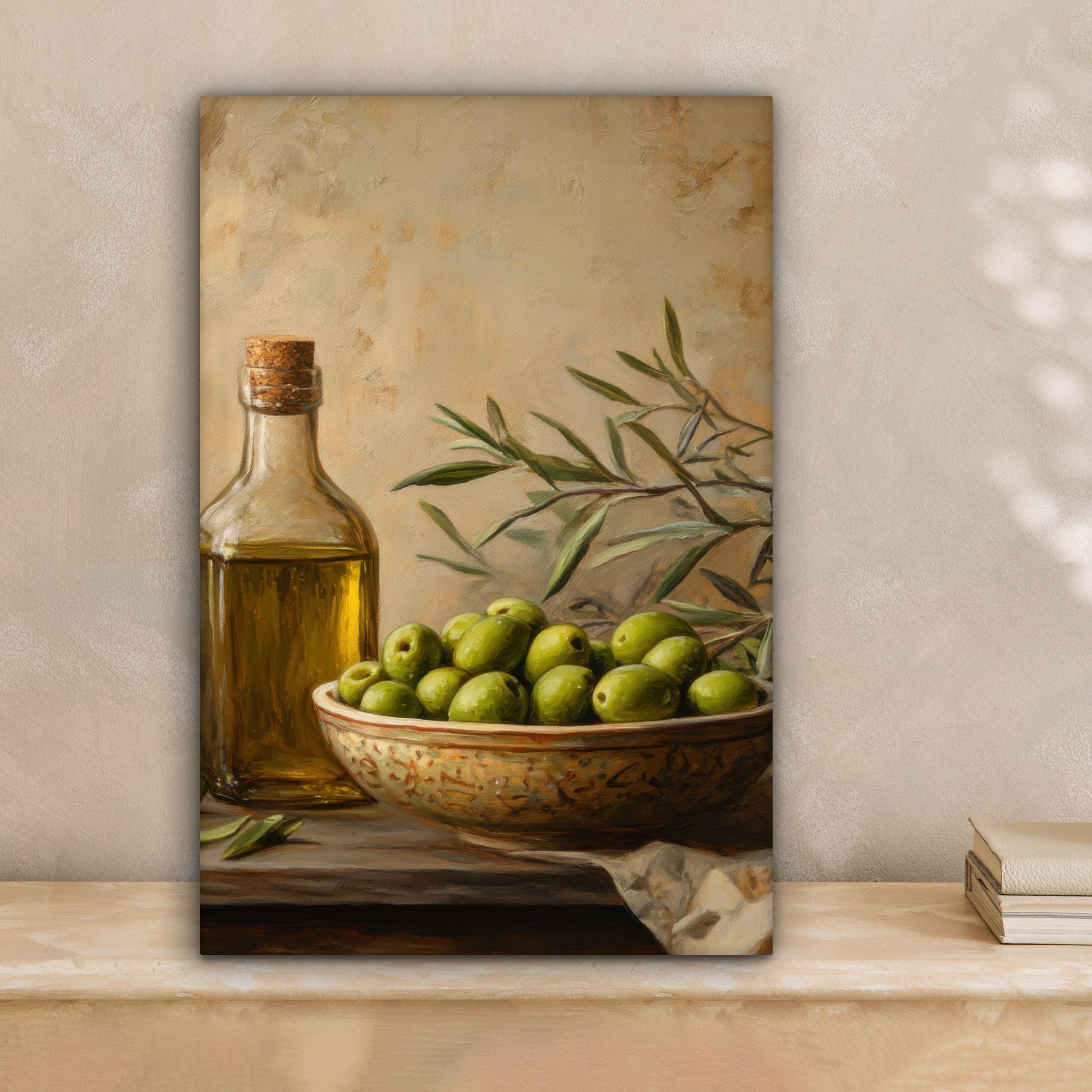 OneMillionCanvasses® Leinwandbild Oliven - Stilleben - Vintage, Fotodruck ( günstig online kaufen