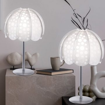 etc-shop LED Tischleuchte, Leuchtmittel inklusive, Warmweiß, Tisch Lampe Wohnraum Lese Beistell Leuchte Textil Schirm im