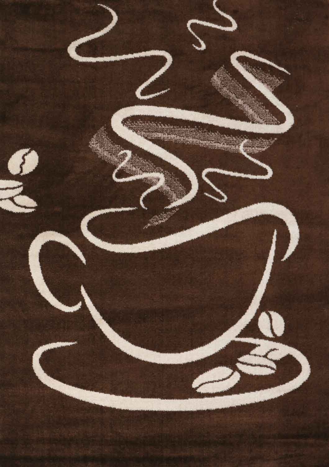 Vimoda Küchenläufer Kaffee Tasse Muster in Braun, Rechteckig, Höhe: 5 mm, Cappuccino,Kaffee, Tasse, Küche, Esszimmer, Flur