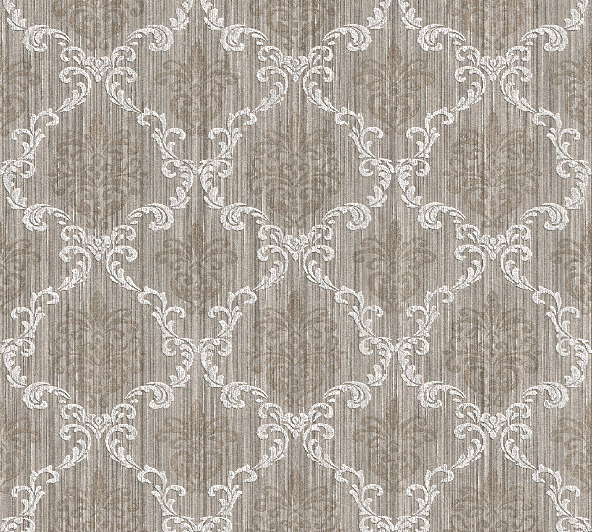 Architects Paper Textiltapete Tessuto, samtig, Barock, gemustert, ornamental, Tapete Barock Tapeten Wohnzimmer Schlafzimmer Küche modern Design Büro