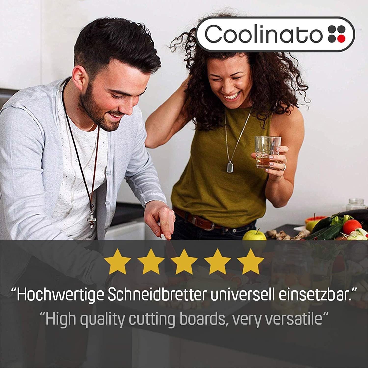 Coolinato Schneidebrett 3tlg Set versch Grössen grau