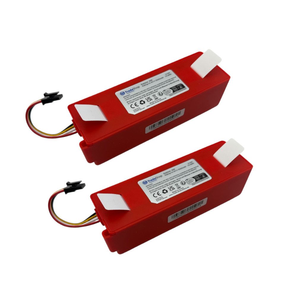 Trade-Shop 2x Akku passend für Dreame Bot L10 Ultra, D9, D10, D10 Plus, D10s, L20 Akku Li-Ion 5200 mAh (14,4 V)