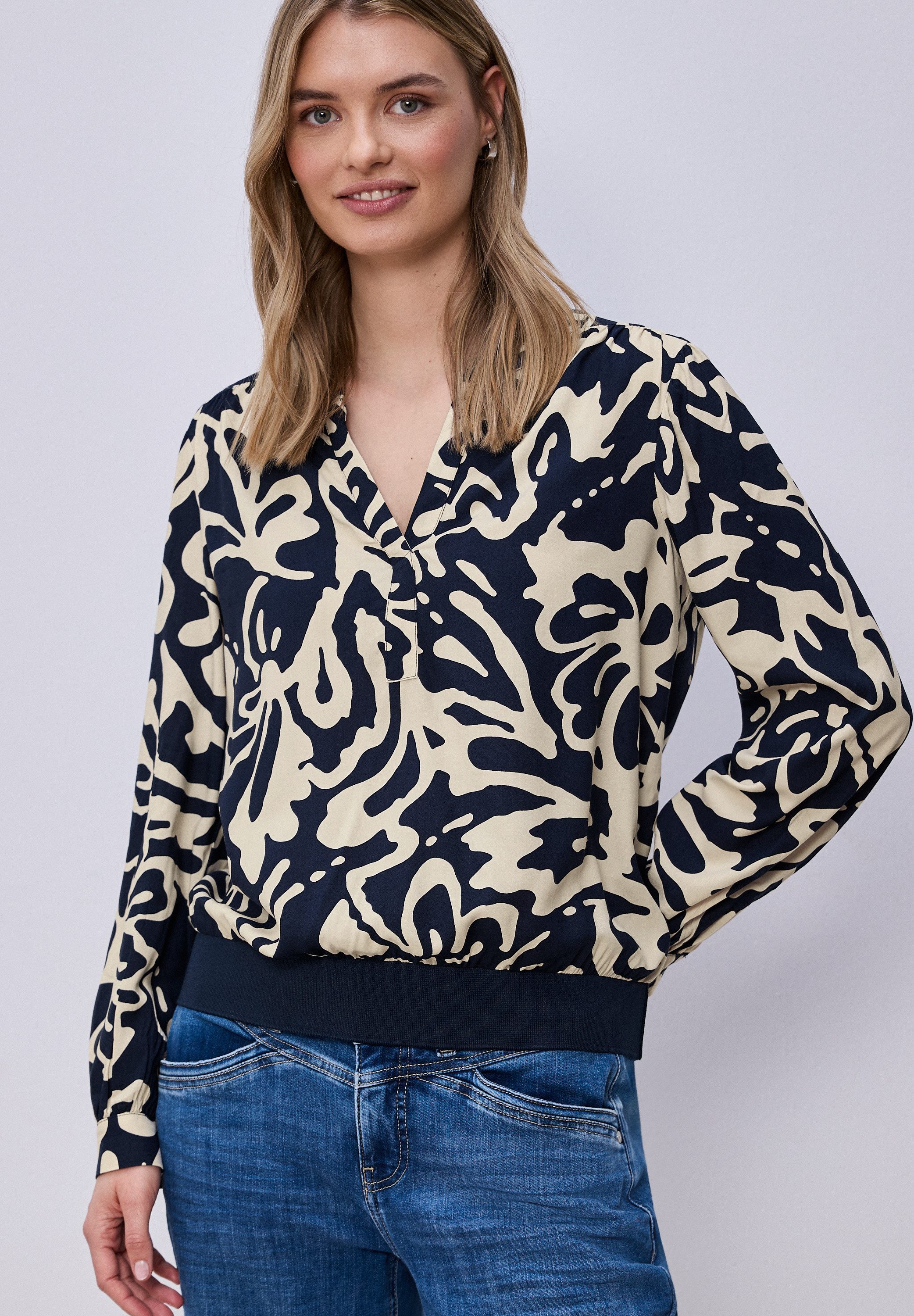 STREET ONE Langarmbluse mit All-Over Print günstig online kaufen
