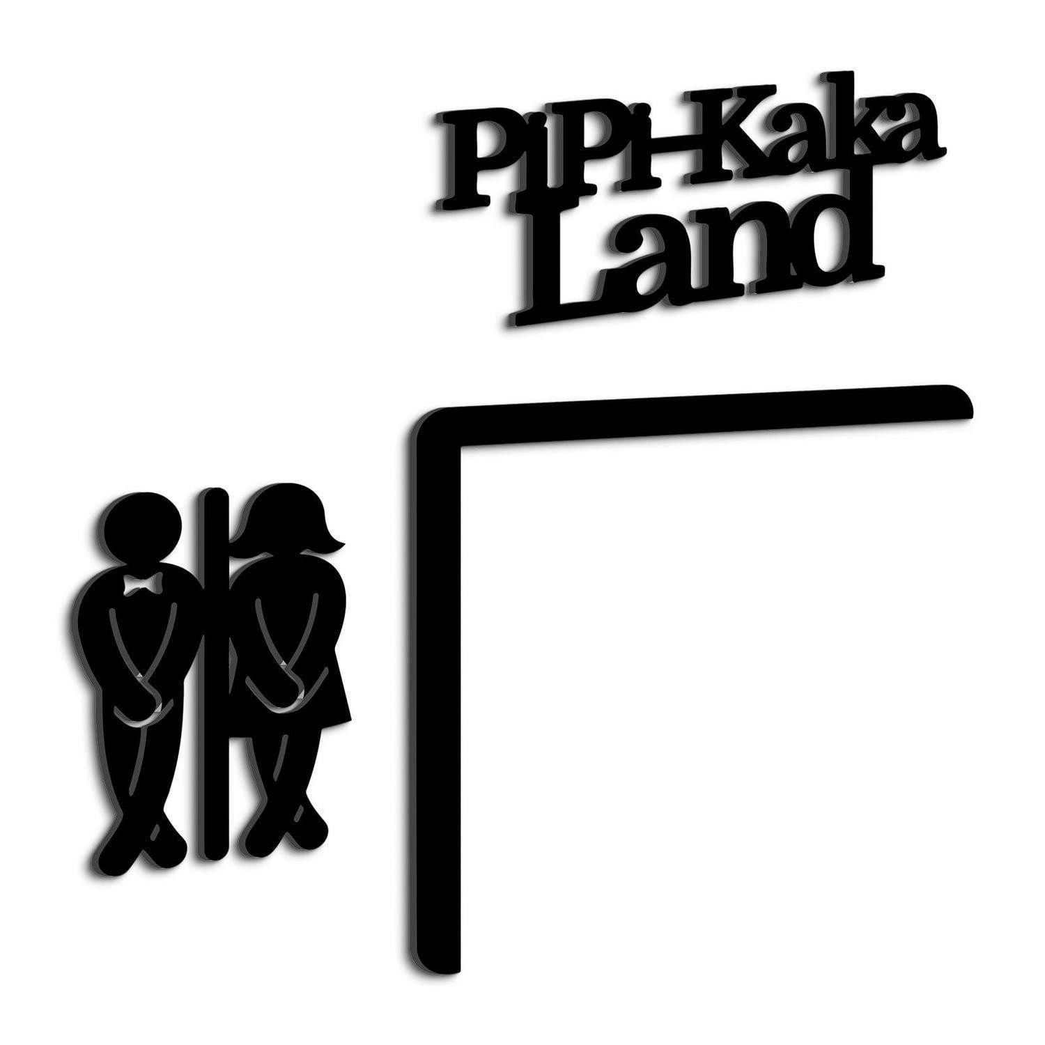 LuxusKollektion Wanddekoobjekt WC Schild Set 3-tlg Acryl Humorvoll