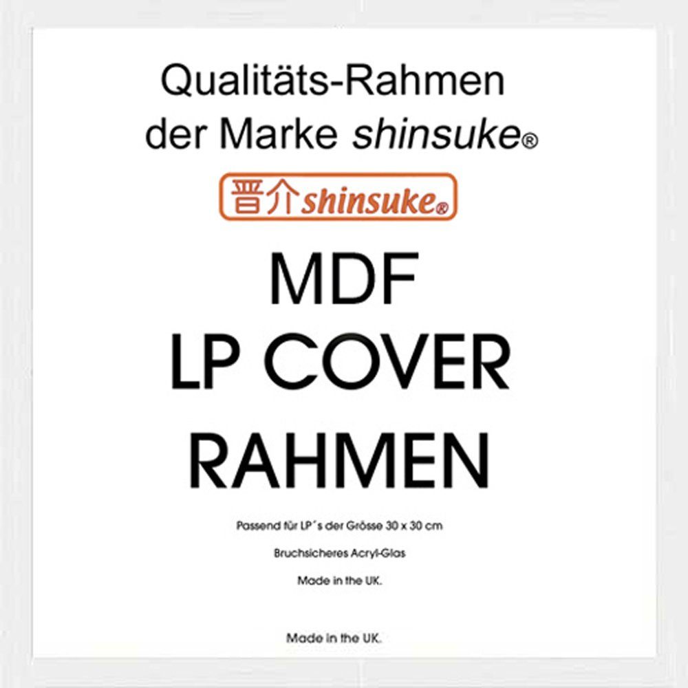 LP Aussengrösse empireposter Acrylglas-Scheibe Vinyl Qualitäts-Wechselrahmen 34,5x34,5 MDF - cm Shinsuke® Rahmen Rahmen für LP MDF - Alben, Marke Cover der Profil weiss