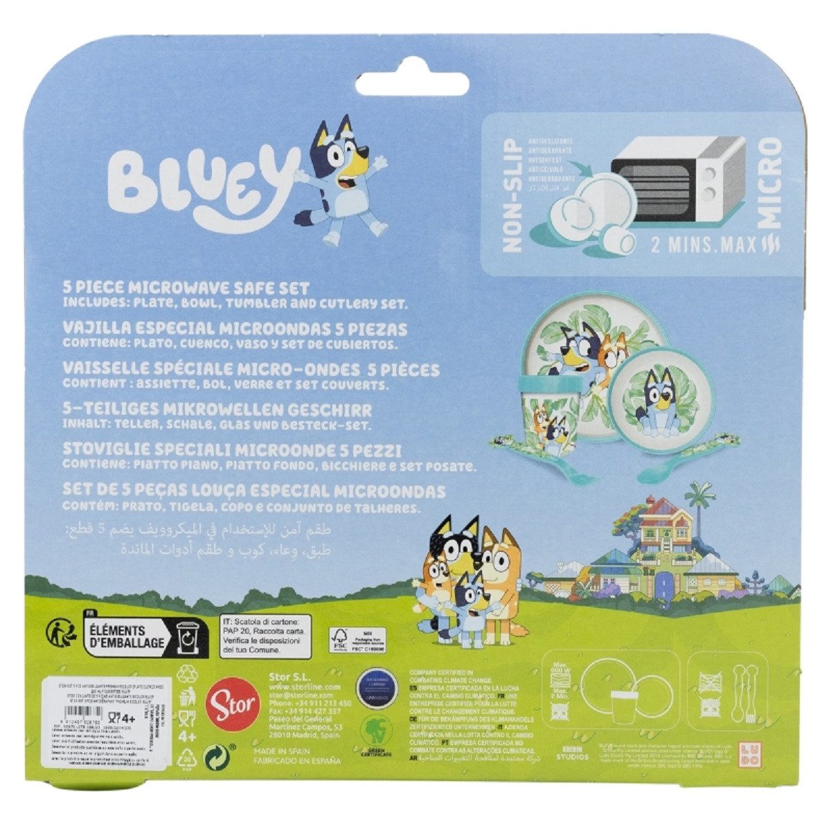 Bluey Frühstücks-Set Mikrowellengeeignet 5-teiliges Kindergeschirr mit rutschfestem Boden – Bild 3 von 3