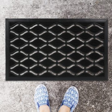 Fußmatte Fußmatte Gummi 45 x 75 cm, relaxdays, Höhe: 10 mm