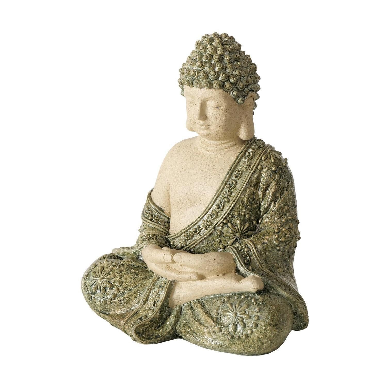 BOLTZE GRUPPE GmbH Buddhafigur LASANY, Grün, Höhe 24 cm, Kunstharz (1 St)