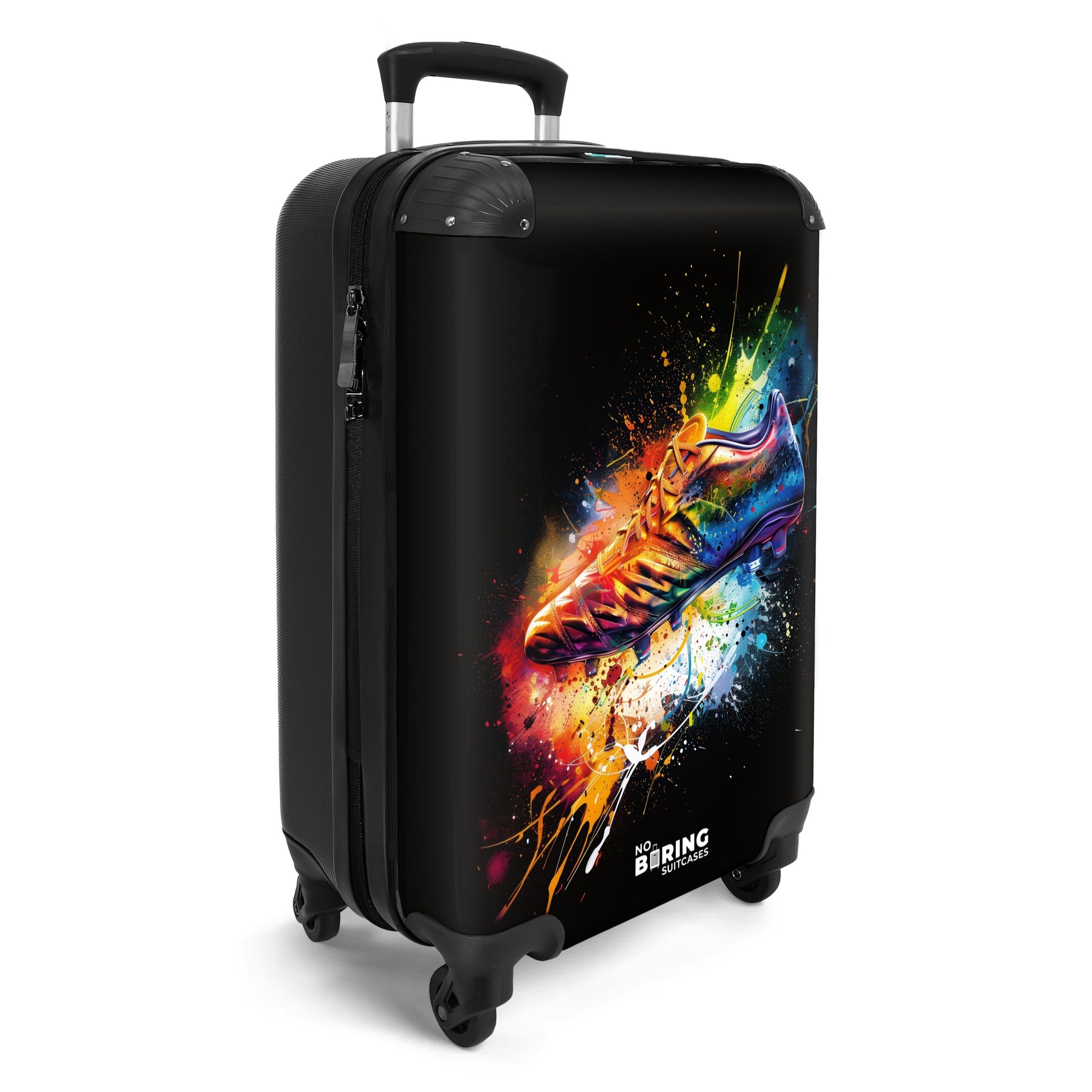 NoBoringSuitcases.com© Hartschalen-Trolley Bunter Fußballschuh 55x35x20cm, günstig online kaufen