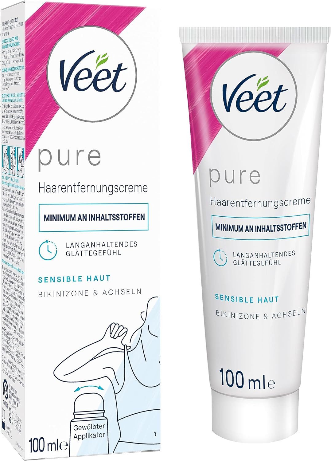 Veet Kaltwachsstreifen sensible Haut, Packung, 1 St., Haarentfernungscreme, für Bikini & Achseln