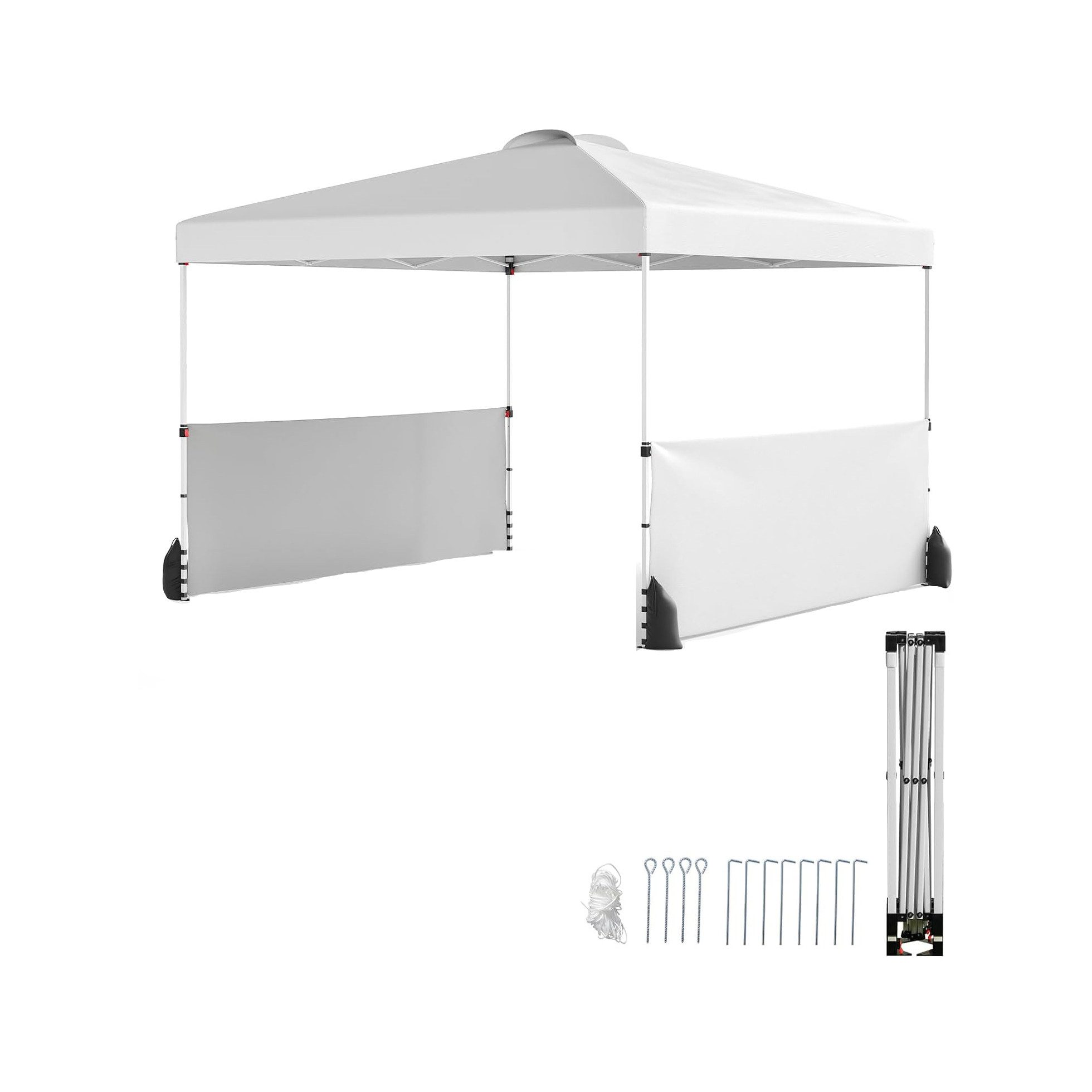 KOMFOTTEU Faltpavillon, Pop-Up-Pavillon, mit Seitenwänden & Tragtasche