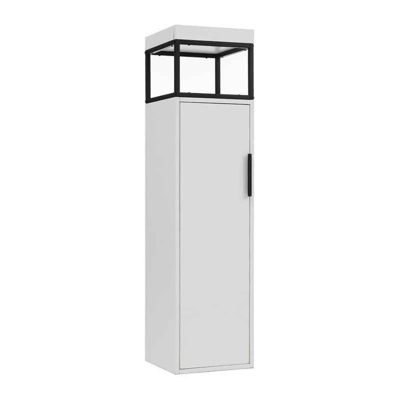 Sweiko Eckschrank Badezimmerschrank,Badezimmermöbel mit Ablagefächern, (verstellbare Einlegeböden) Weiß,30 x 30 x 120 cm