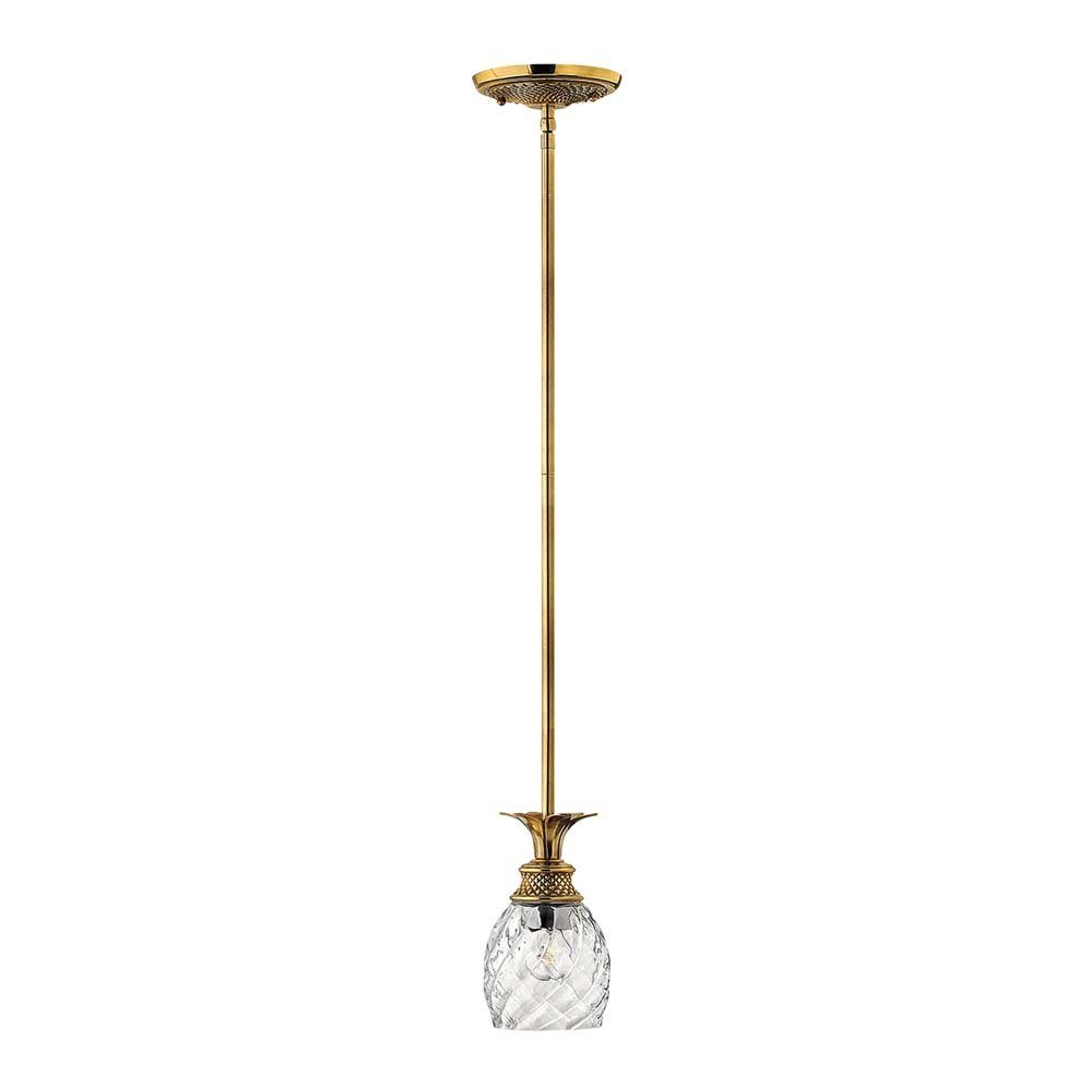 Elstead LIGHTING Pendelleuchte, Leuchtmittel nicht inklusive, Hängeleuchte Pendelleuchte Esszimmerlampe Ananas Design Messing Glas