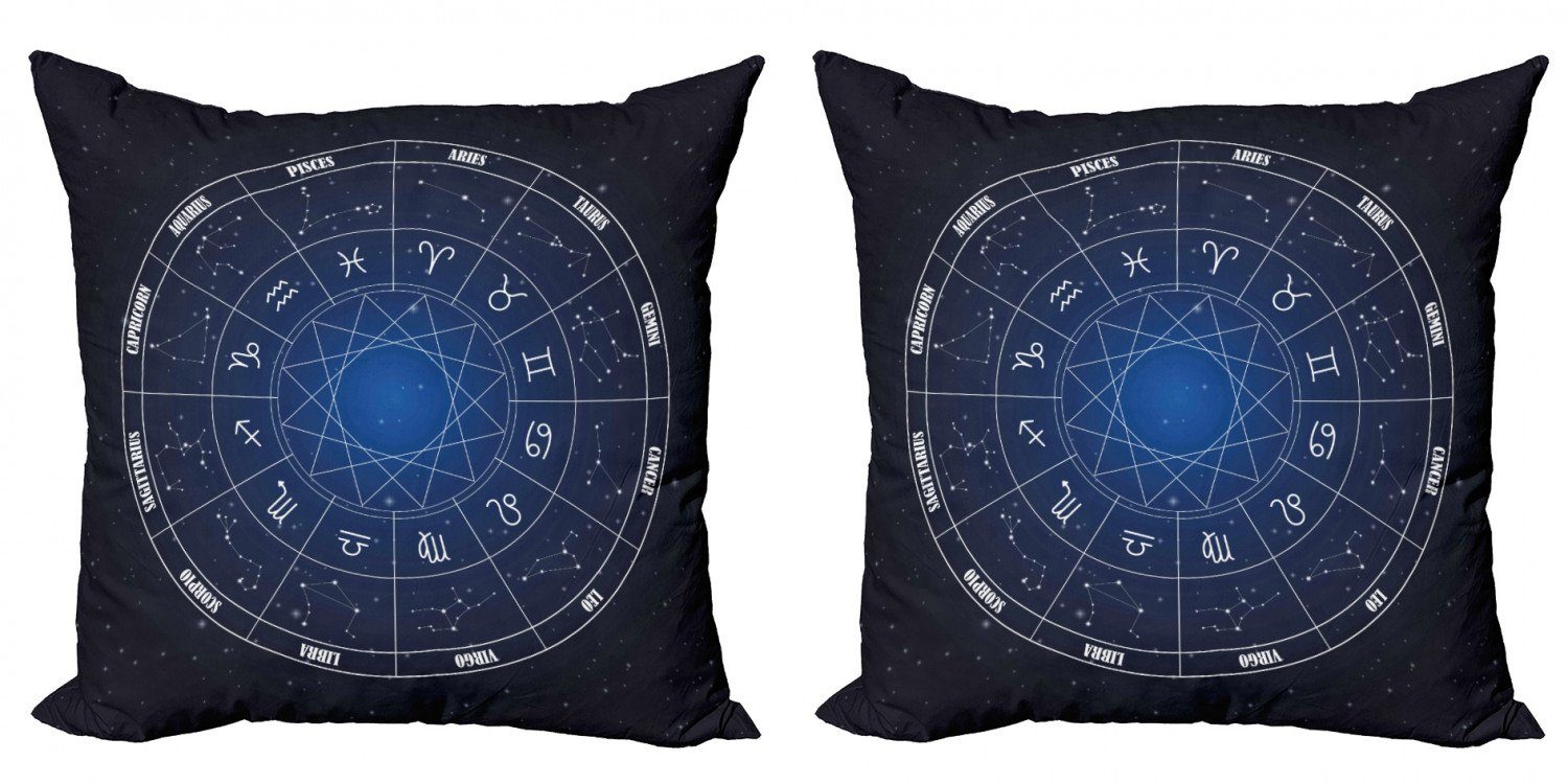 Kissenbezüge Modern Accent Doppelseitiger Digitaldruck, Abakuhaus (2 Stück), Astrologie Zodiac Daten in Space