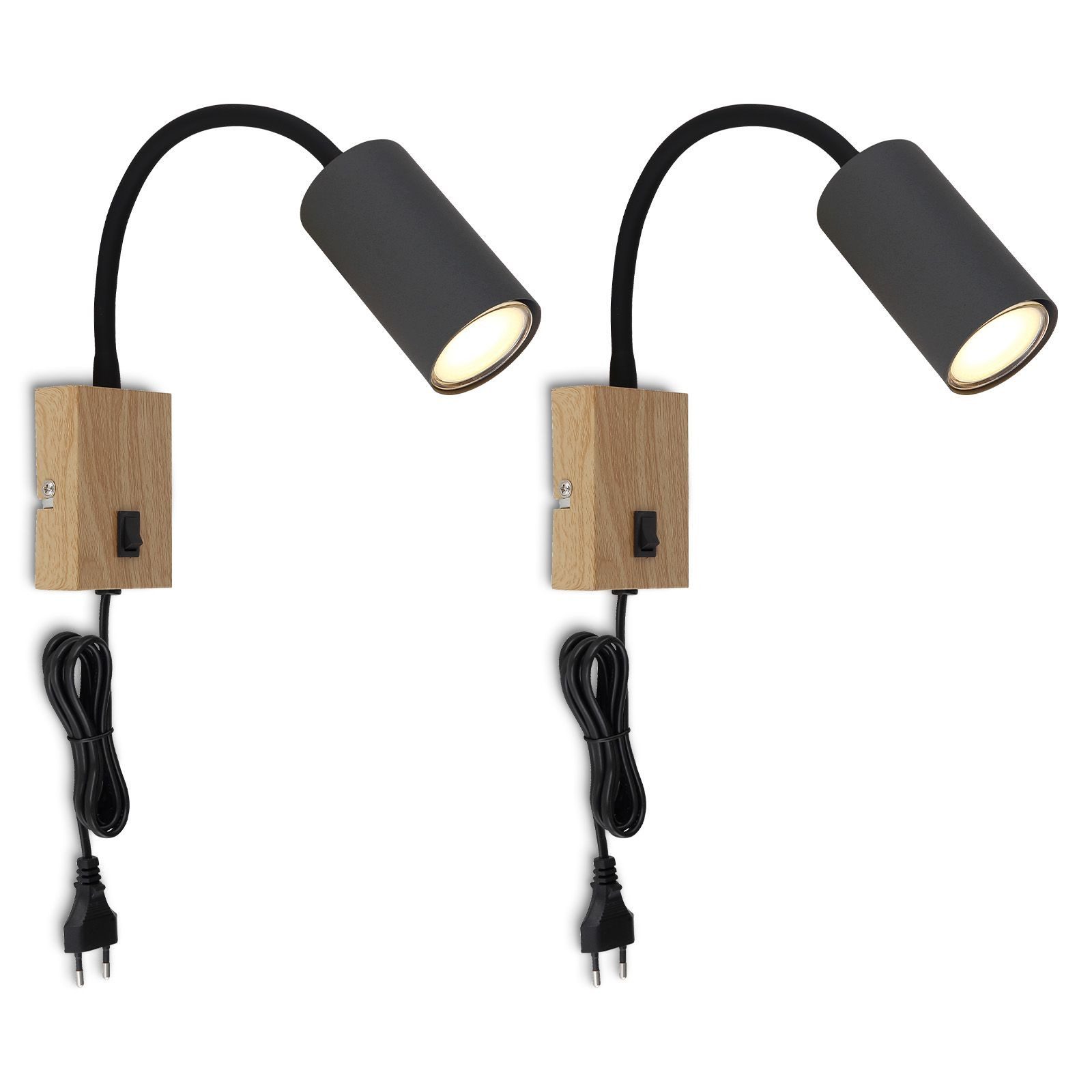 bmf-versand Wandleuchte Wandleuchten mit Kabel 2er günstig online kaufen
