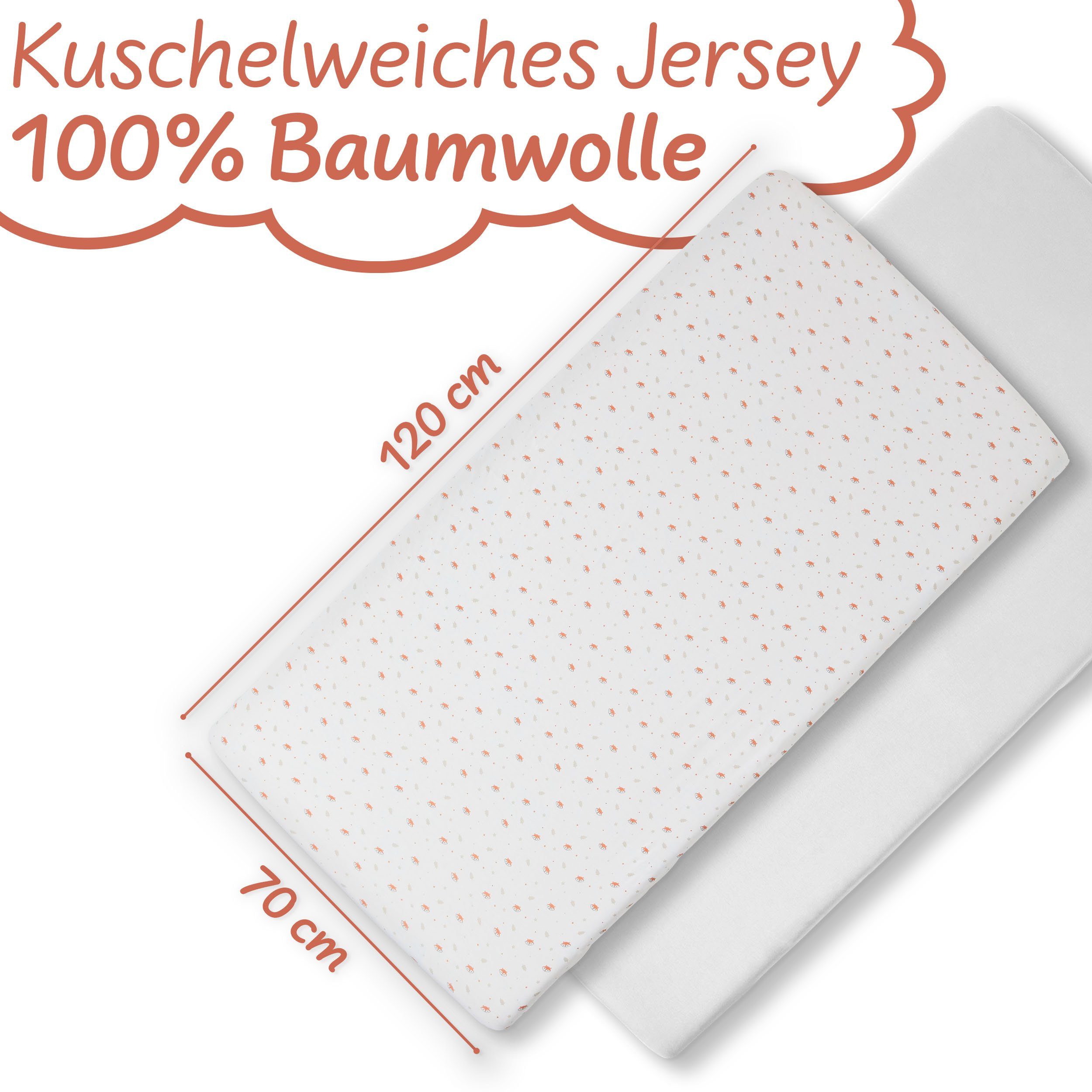 Koru Kids Spannbettlaken Motiv Fuchs, passend günstig online kaufen
