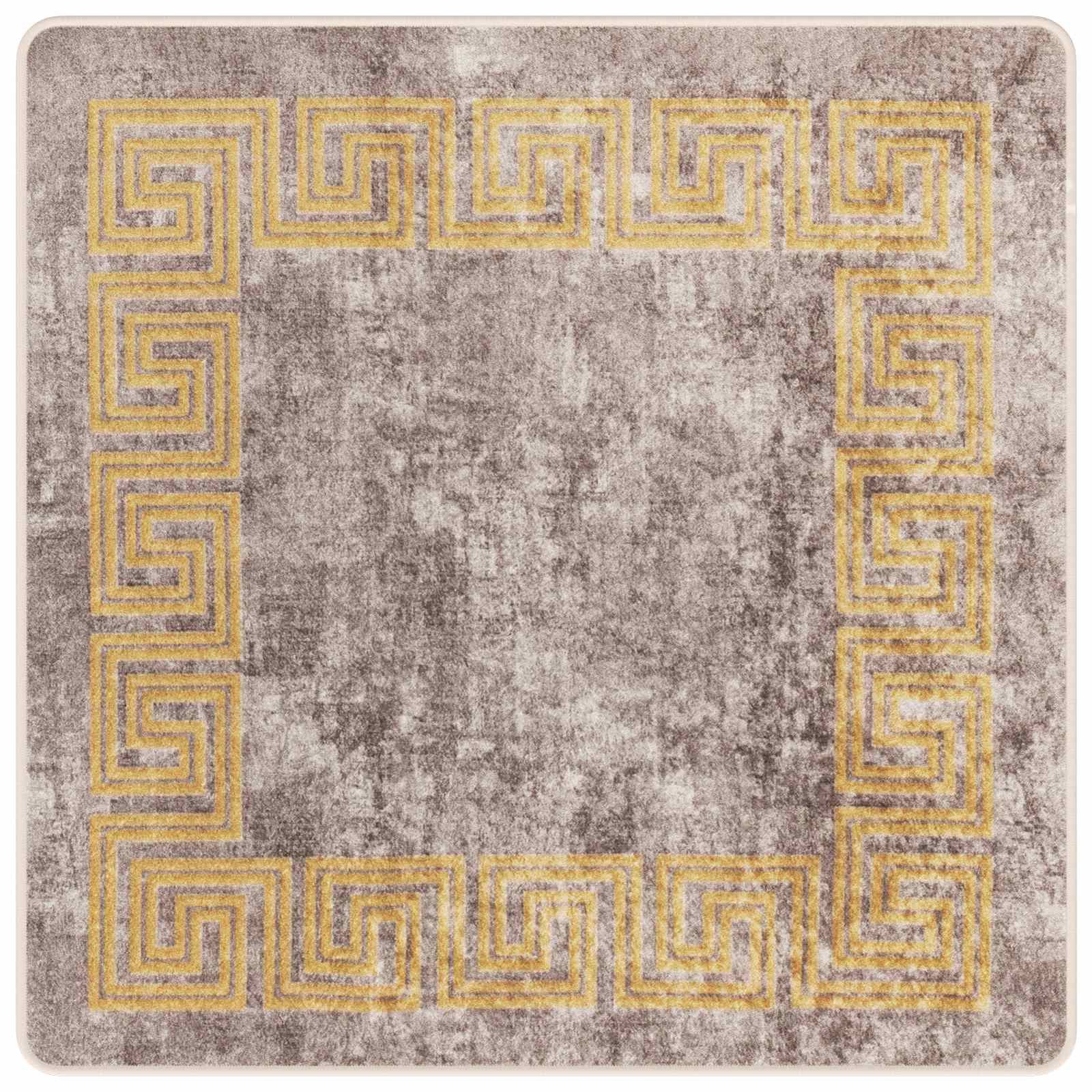 vidaXL Teppich Teppichläufer MARSA Grau 100 x 100 cm Polyester und PVC ...