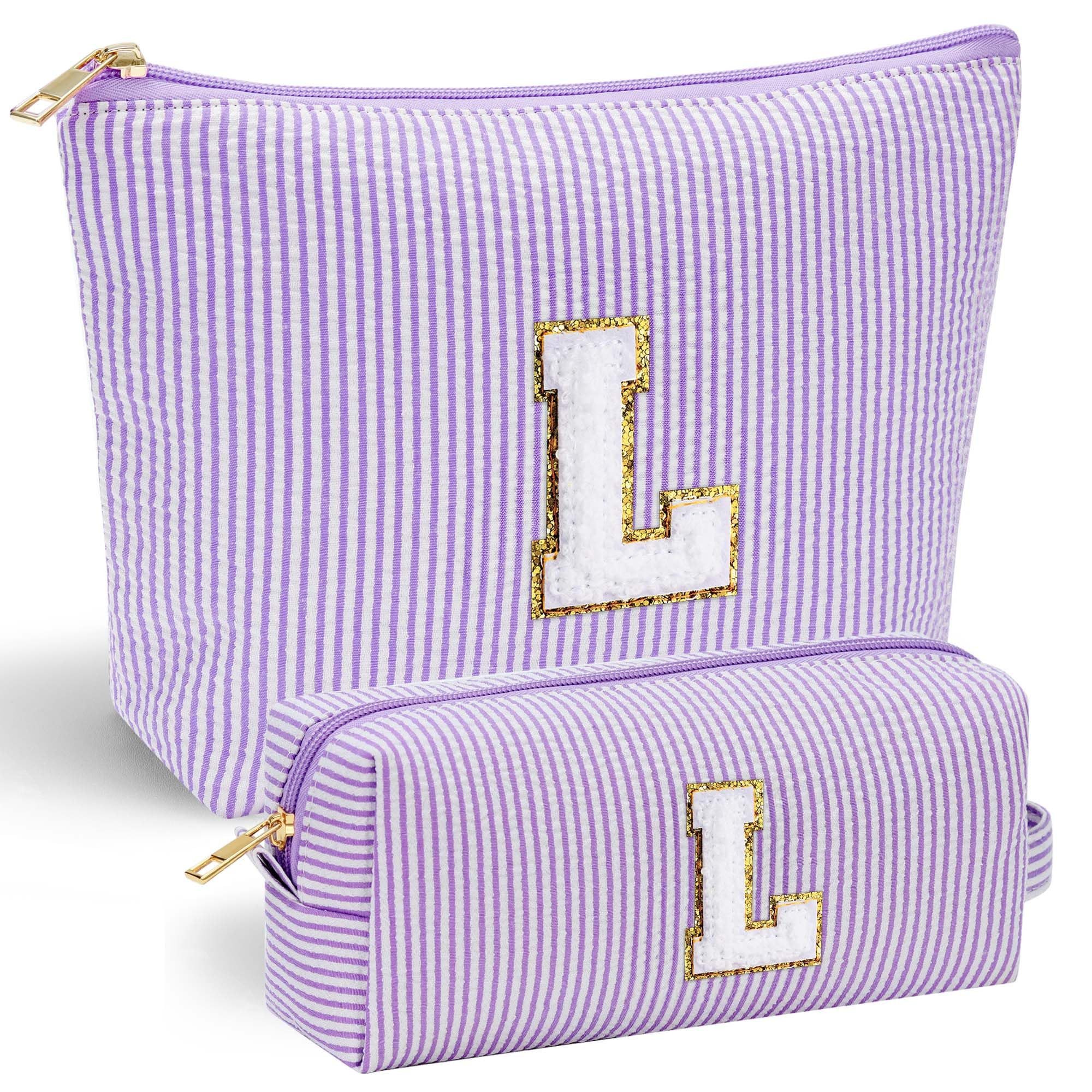 Coonoor Kosmetiktasche Groß Kosmetiktasche Set Kosmetiktaschen mit Buchstaben, Damen Mädchen Geburtstagsgeschenk für Frauen