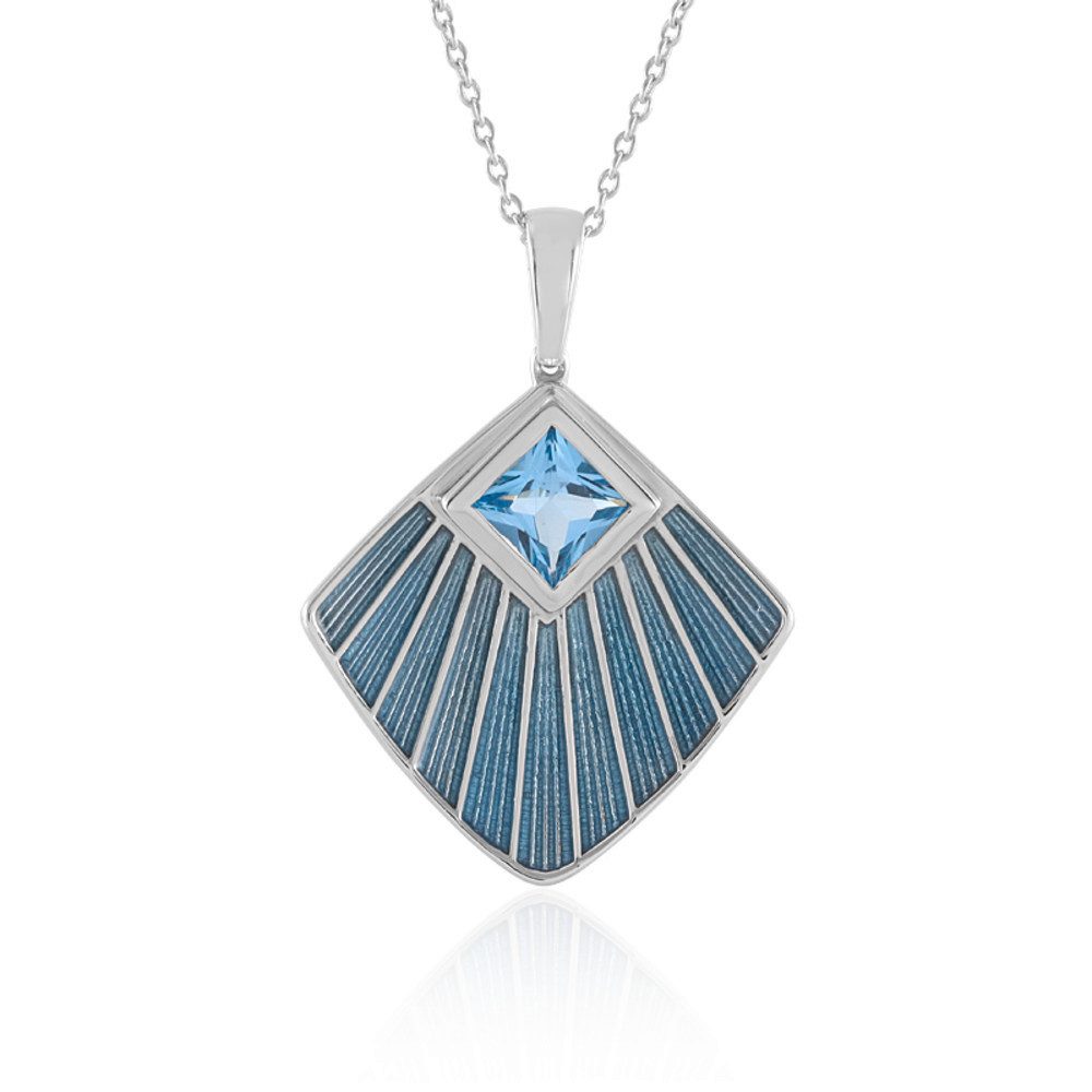 Silberkette Cavill Silberkette 925 Sterlingsilber, 1,04 ct Blau-Topas, Fächer