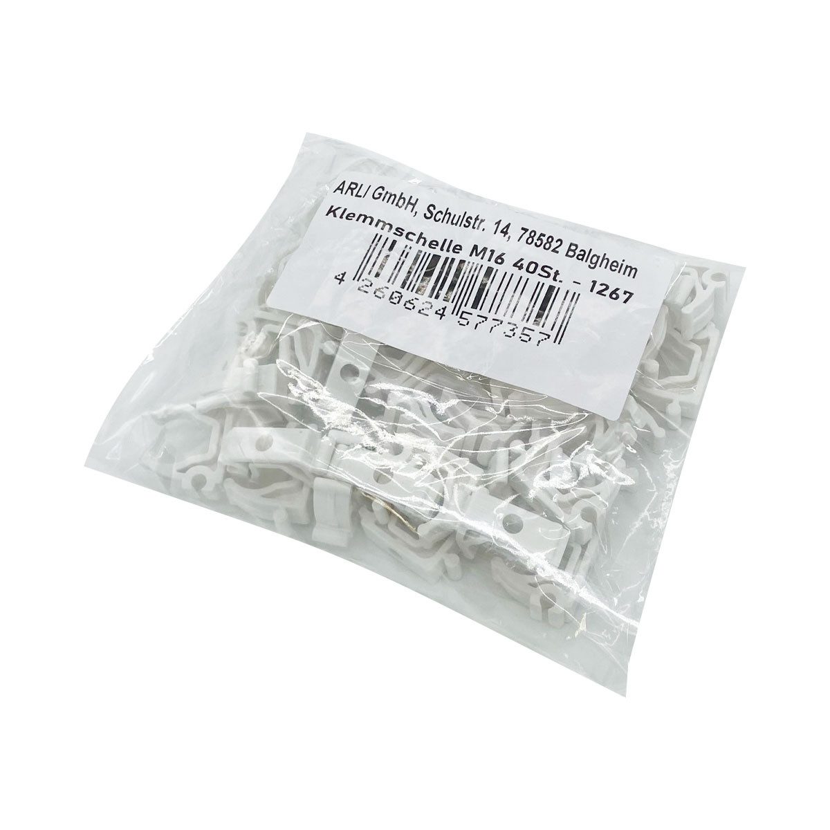 ARLI Klemmbefestigung 40x ARLI Klemmschelle M16 für Installationsrohr, (Set, 40-tlg., Clip), 100% kompatible mit ARLI Installationsrohr