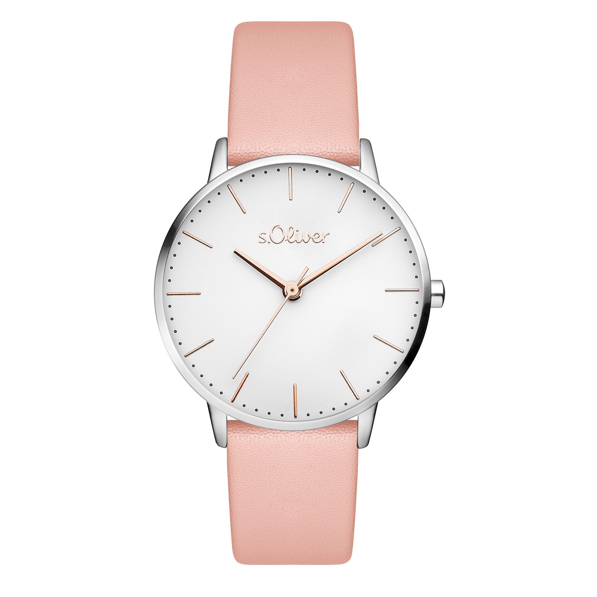 s.Oliver Quarzuhr Modern Basics SO-4468-LQ, Armbanduhr, Damenuhr, analog