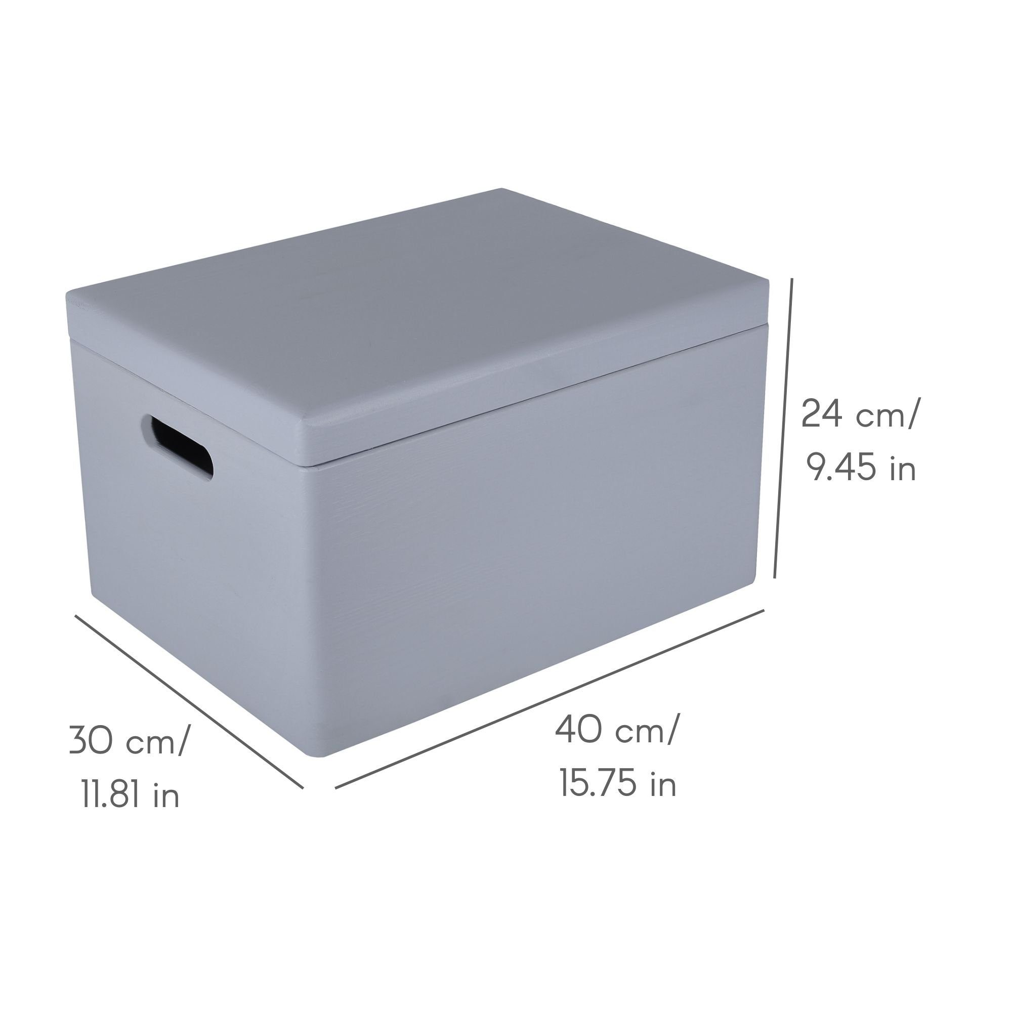 Creative Deco Holzkiste mit Deckel XXL groß 40x30x24 cm Erinnerungsbox Baby Holzbox, mit Griffen, Scharnieren