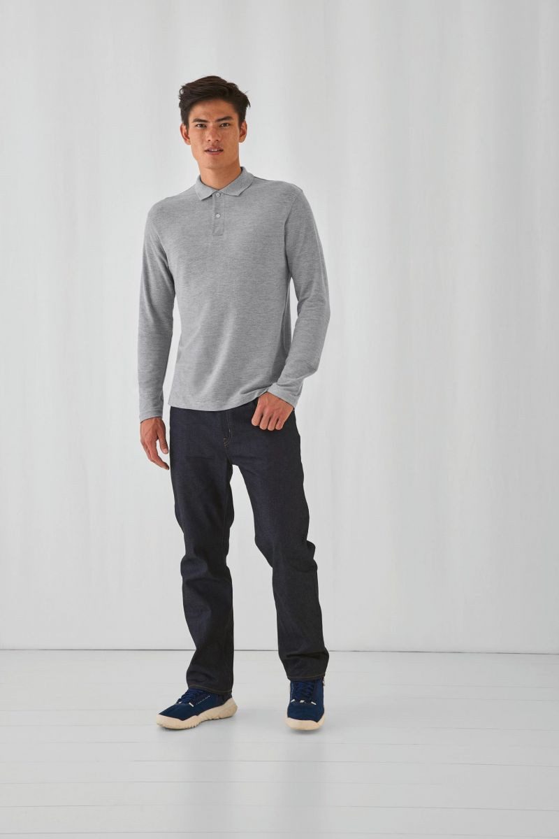 B&C Langarm-Poloshirt Herren Long Sleeve Polo günstig online kaufen