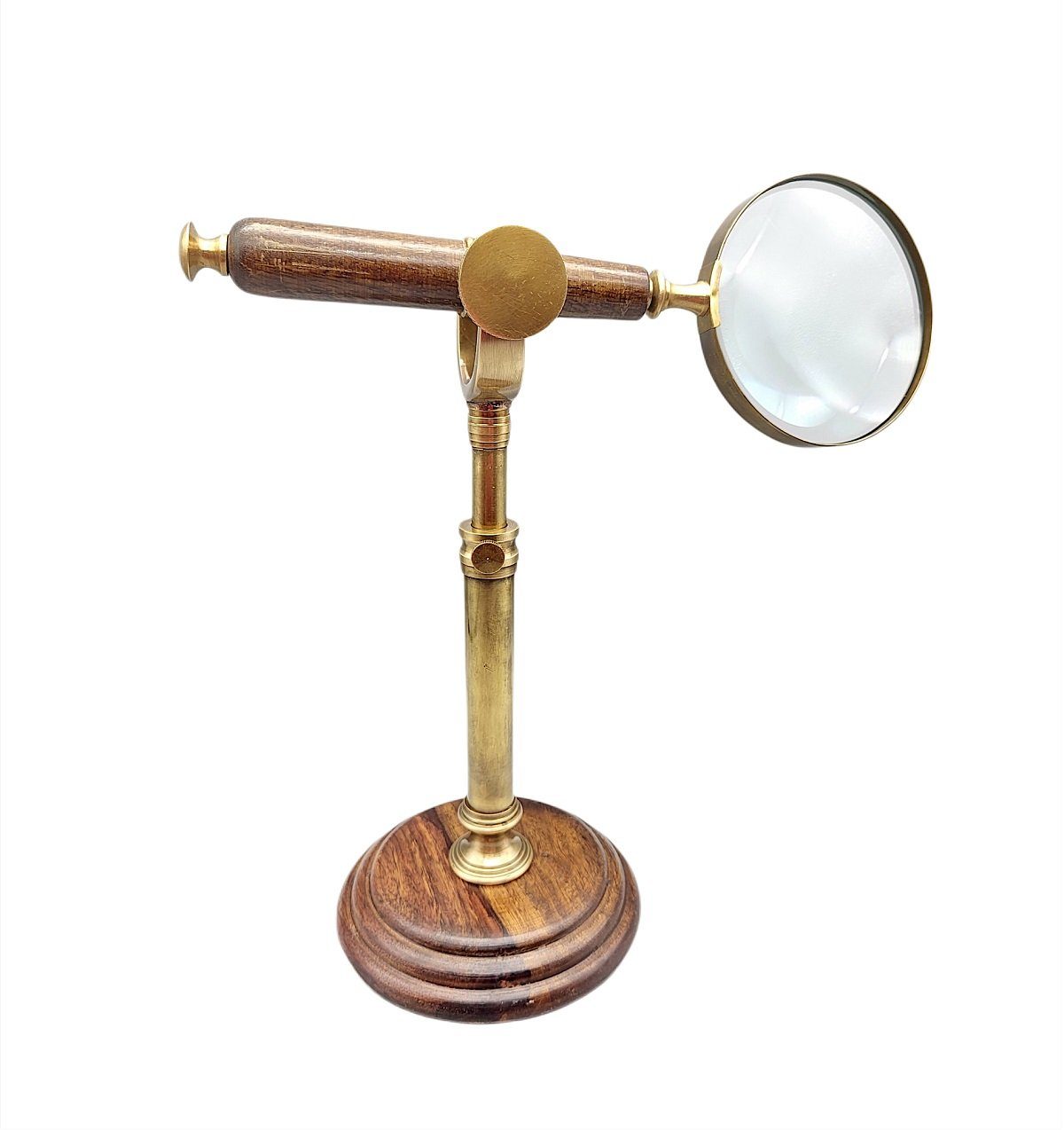 Handlupe Stativ Lupe, Vergrößerungsglas Altmessing Leselupe