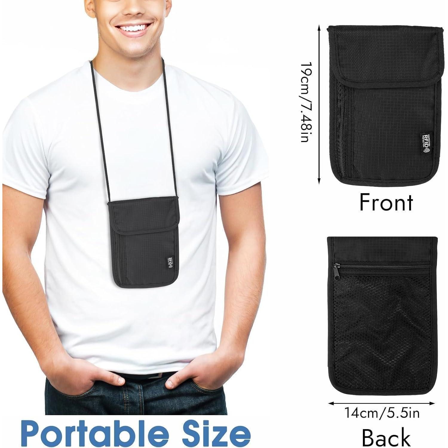 LuxusKollektion Brustbeutel Brustbeutel RFID Schutz Schwarz Wasserdicht Herren Jungen