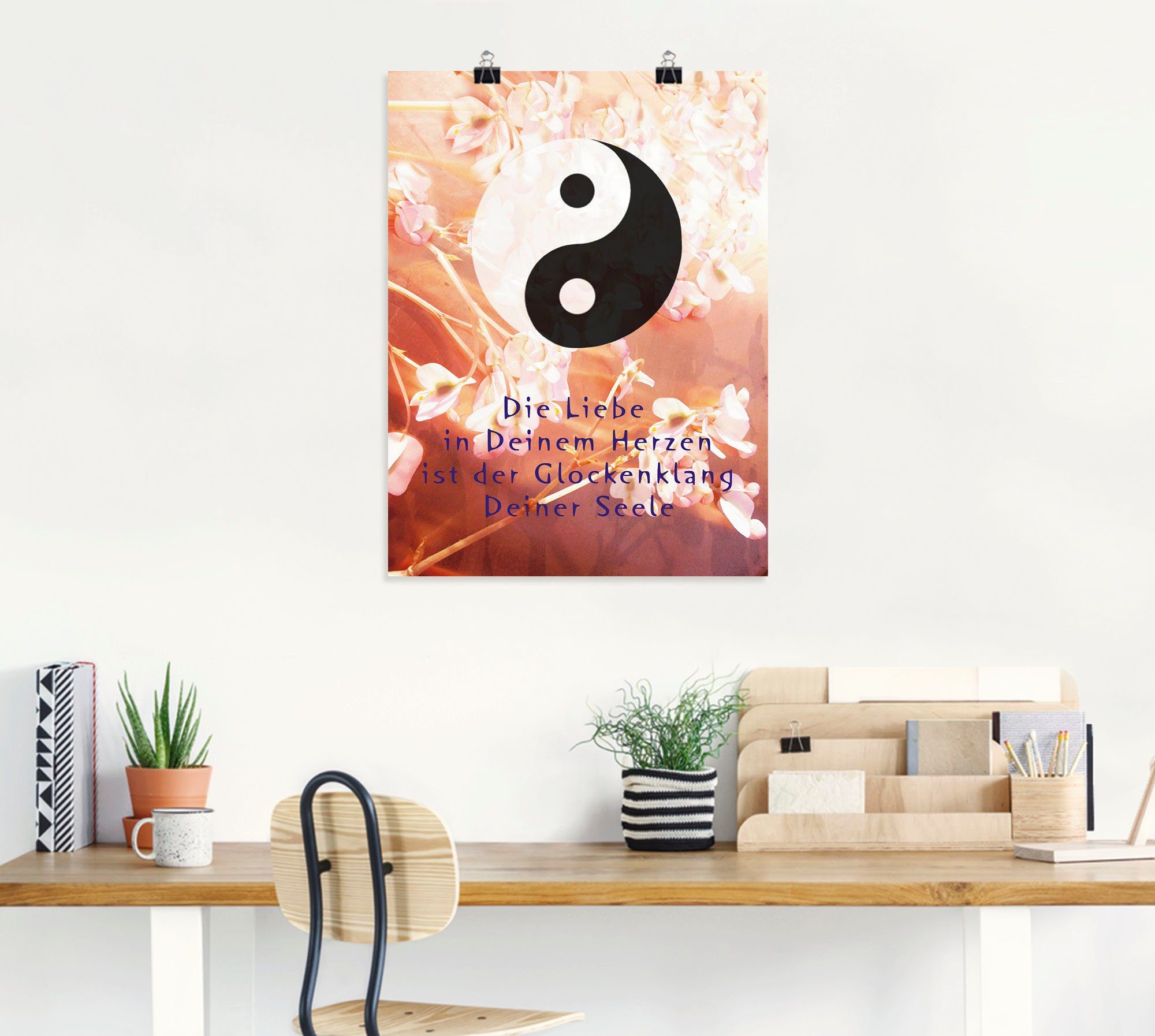 Artland Wandbild Yin Yang Glockenklang, in Größen als St), Wandaufkleber Spirituelle Bilder Poster versch. (1 Leinwandbild, oder Alubild