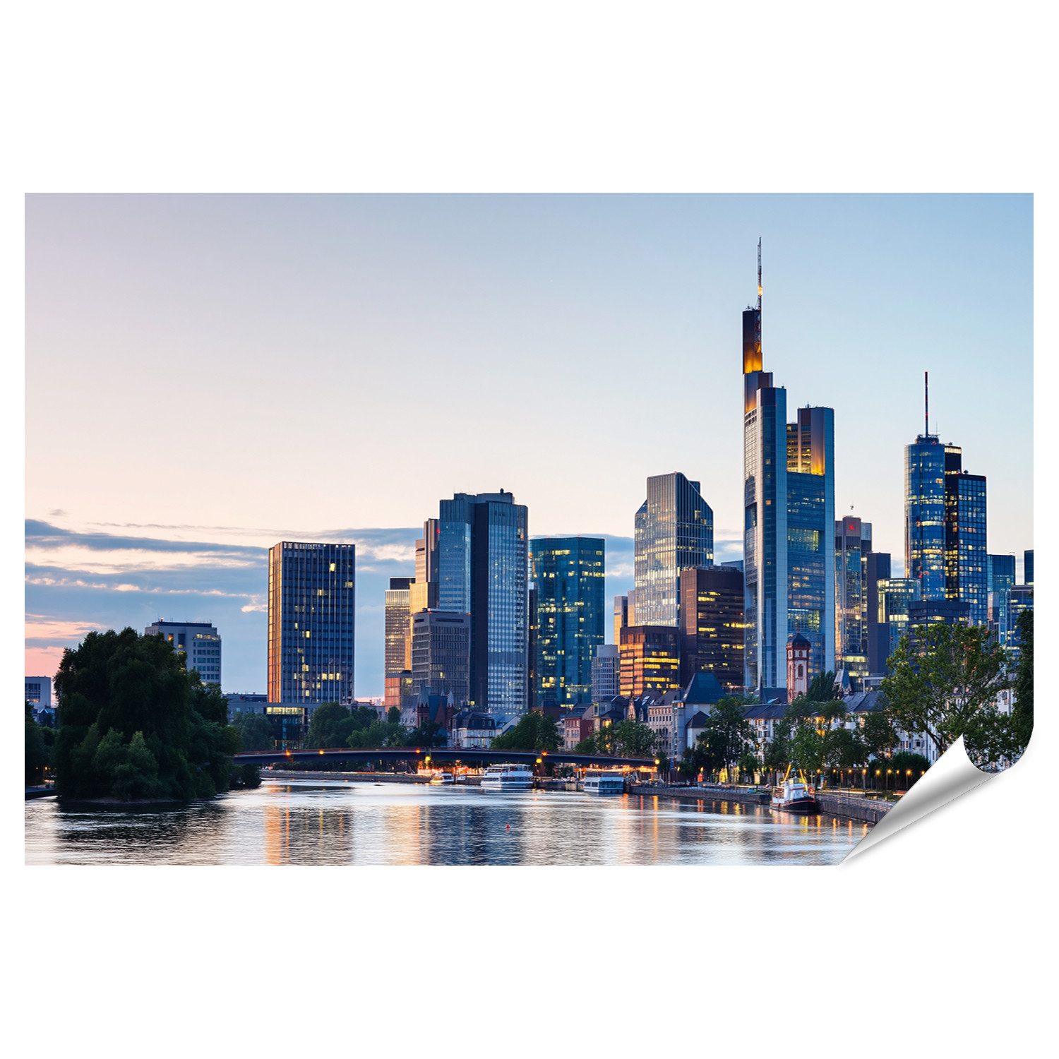 islandburner Poster Beeindruckende Frankfurter Skyline Wohnzimmer Für Städtereisende