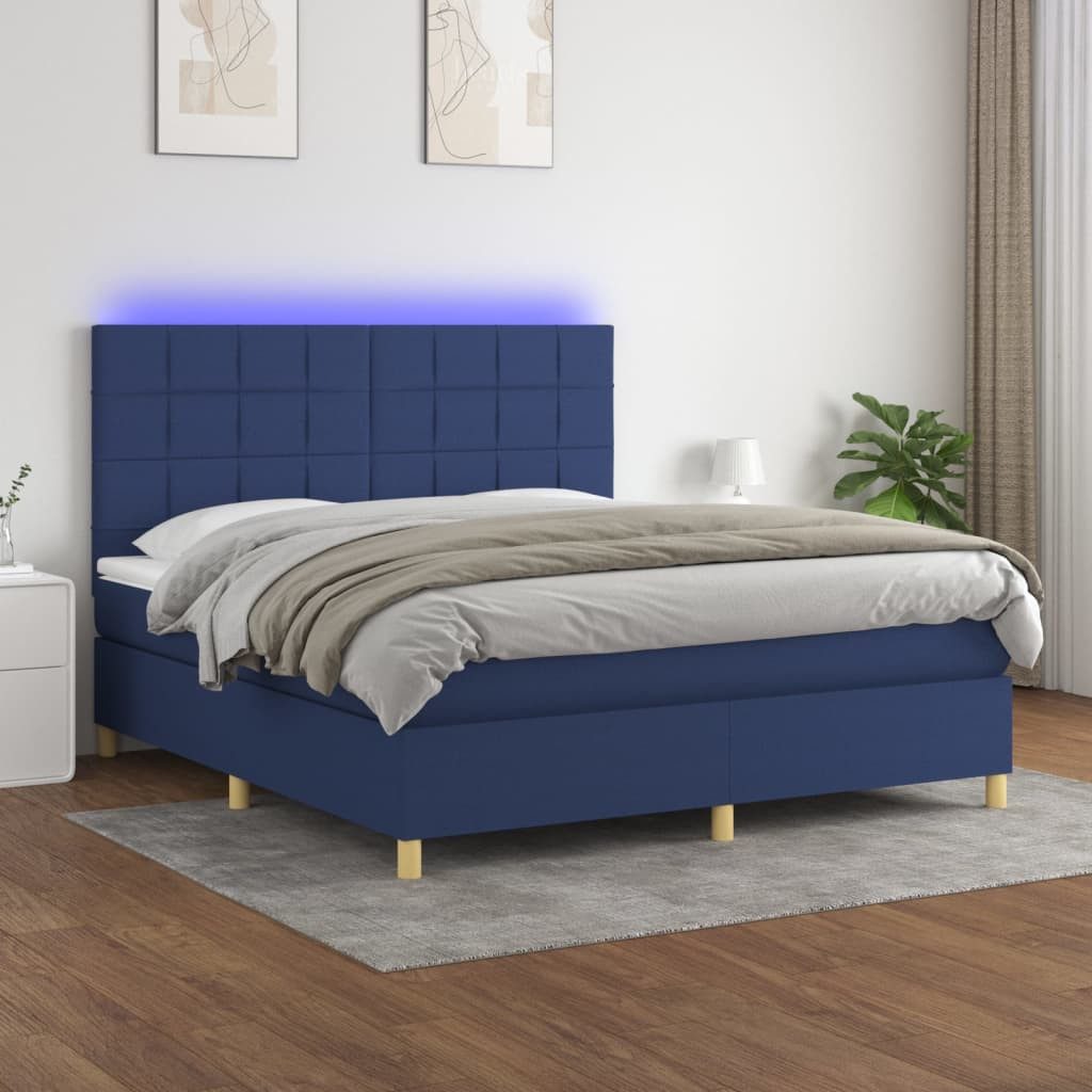vidaXL Boxspringbett Bett Boxspringbett mit Matratze & Topper & LED (180 x günstig online kaufen