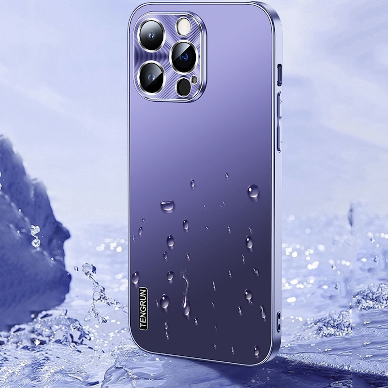 Wigento Handyhülle Für Apple iPhone 16 Pro Max Feinmattes Metall Design Hülle Case Silber, Mikro-frostige Metallic-Lackierung, stilvolles Design