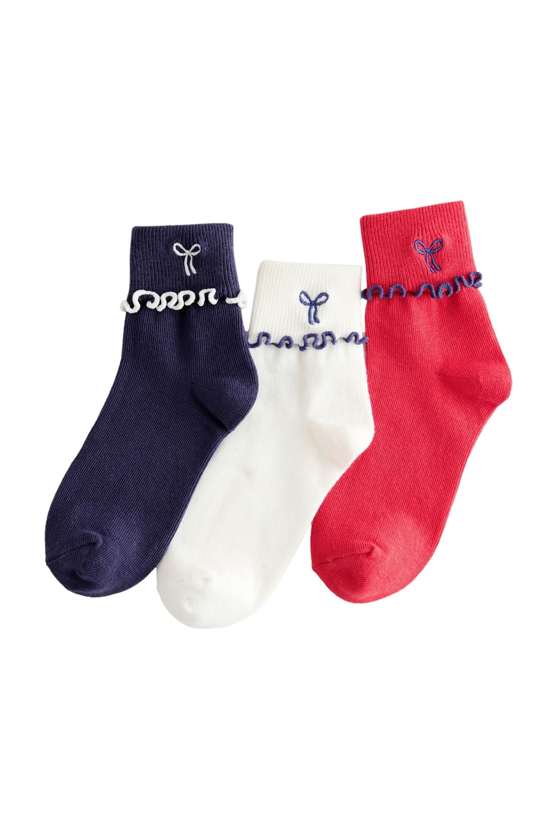 Next Kurzsocken 3er-Pack Socken mit Schleifen-Stickerei (3-Paar)