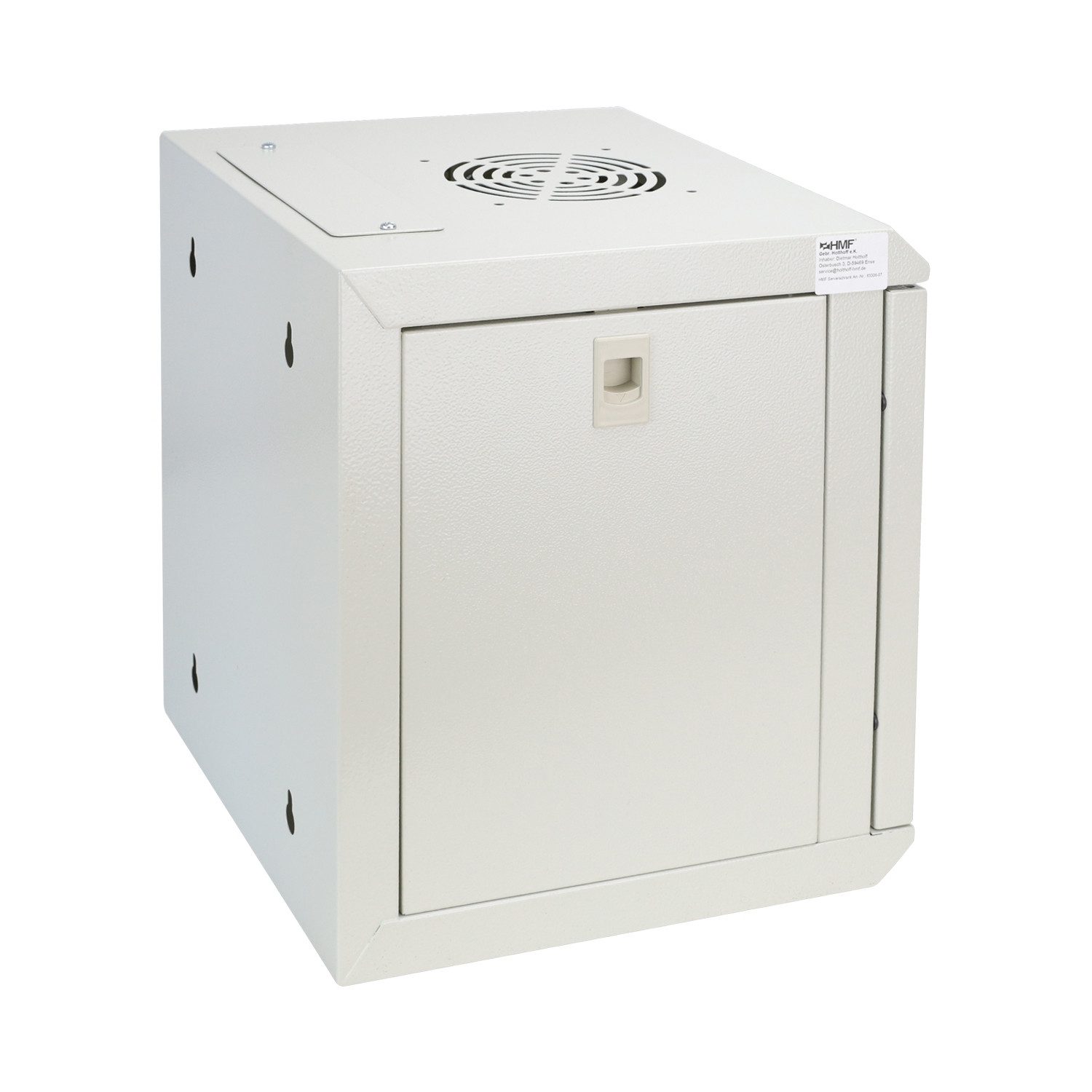HMF Serverschrank 63306-07 Serverschrank 10 Zoll, 6 HE, Netzwerkschrank, Wandschrank, 10 Zoll, 31,2 x 30 x 35 cm, Voll montiert, lichtgrau