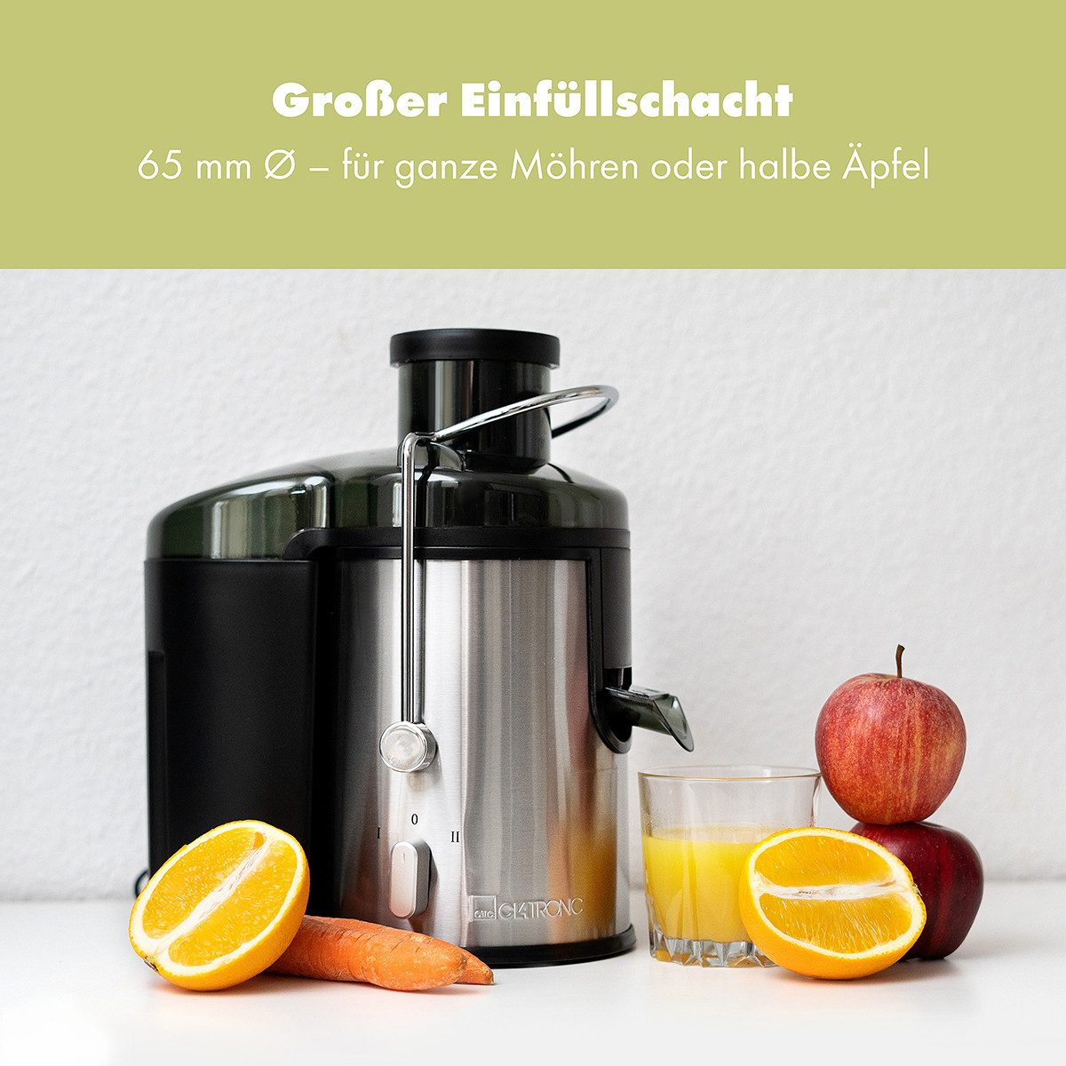 CLATRONIC Entsafter AE 3666, für Gemüse und Obst, 400W, Tropfstopp