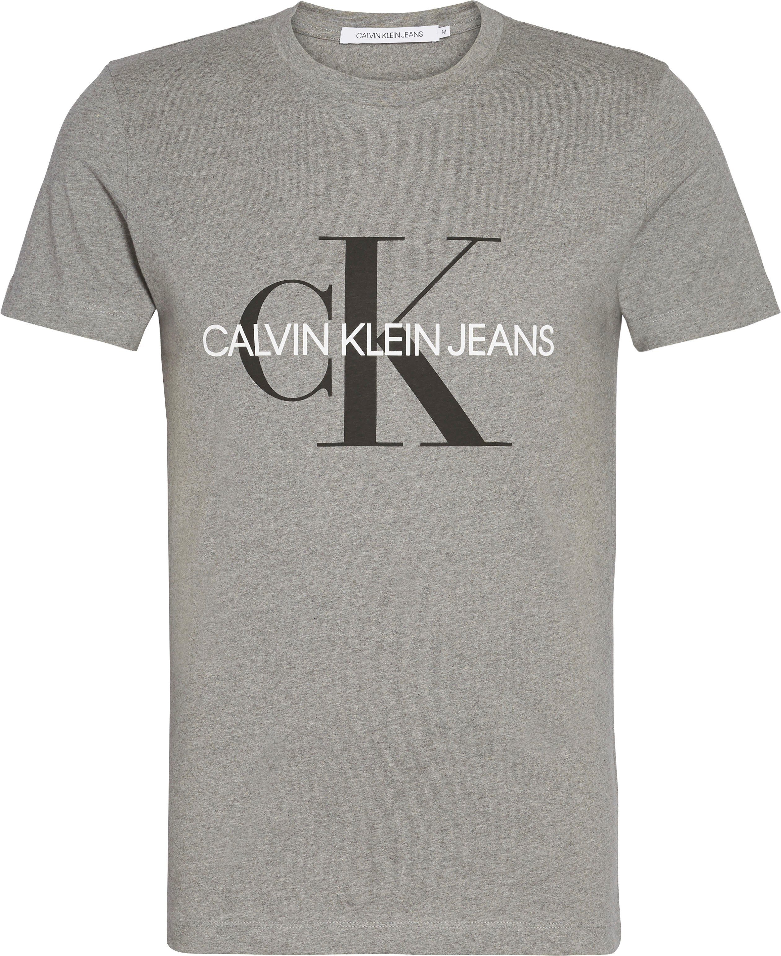 ICONIC Mid T-Shirt Klein Jeans SLIM MONOGRAM Heather Grey TEE Calvin