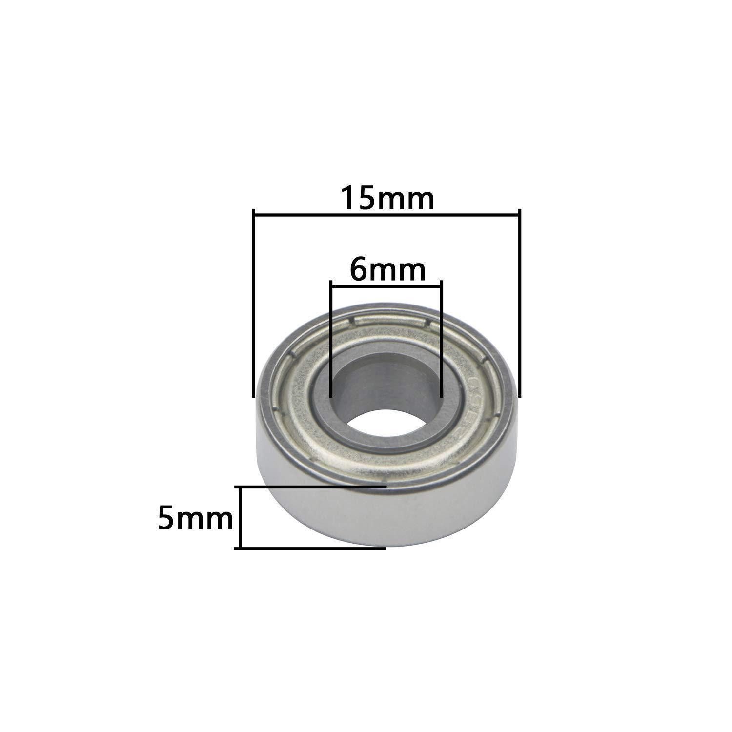 LuxusKollektion Kugellager Kugellager 6x15x5mm 10er Pack Gummidicht