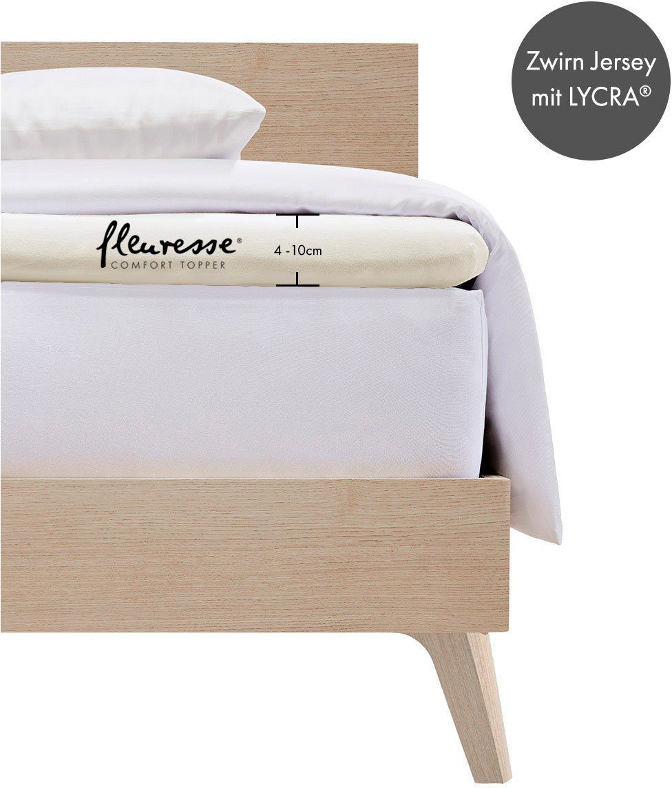 fleuresse Натяжные простыни Topper, Jersey-Elasthan, Gummizug: rundum, (1 Stück), aus Jersey-Elasthan, für eine Matratzenhöhe bis 10 cm