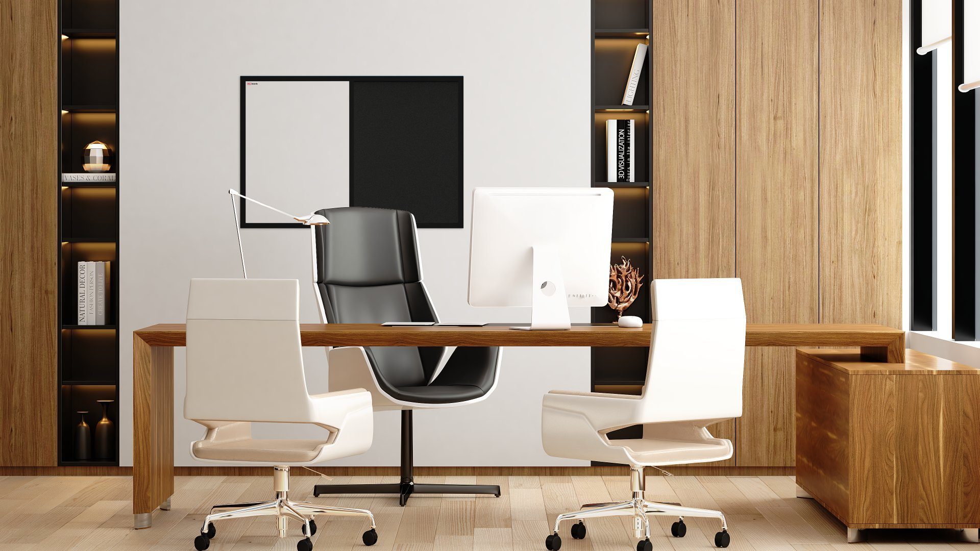 ALLboards Tafel Kombitafel 2 in 1 Whiteboard und Kork mit schwarz lackietem Holzrahmen