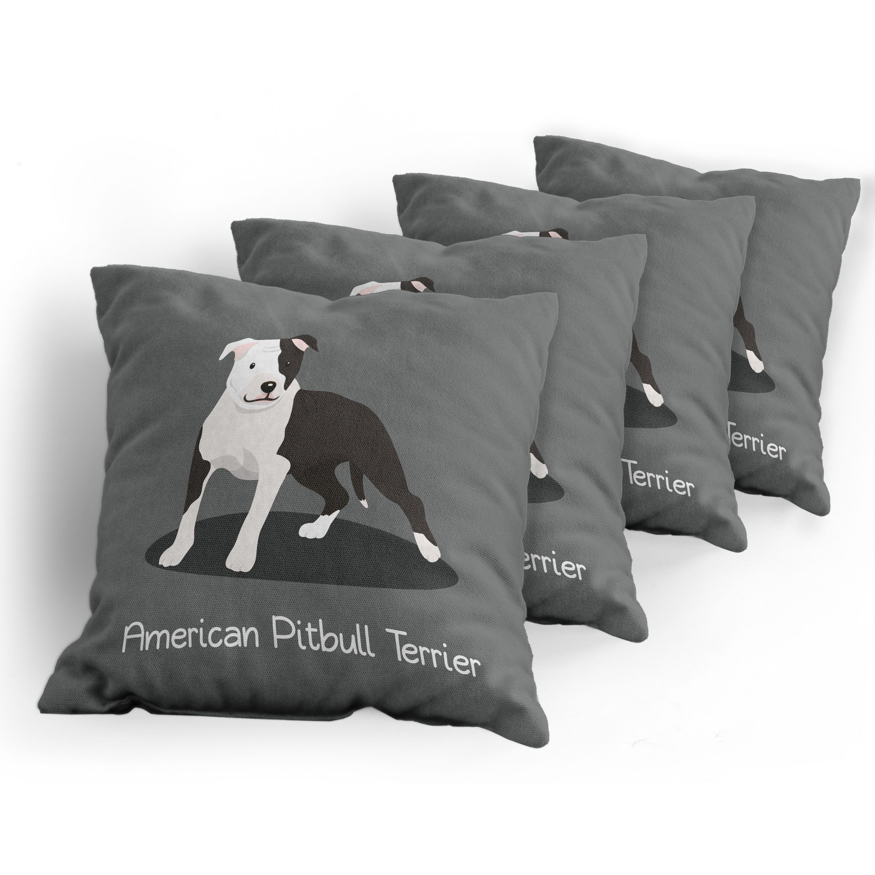 Doppelseitiger Stück), Abakuhaus Digitaldruck, Amerikanischer Cartoon-Terrier Kissenbezüge Accent Modern Pitbull (4