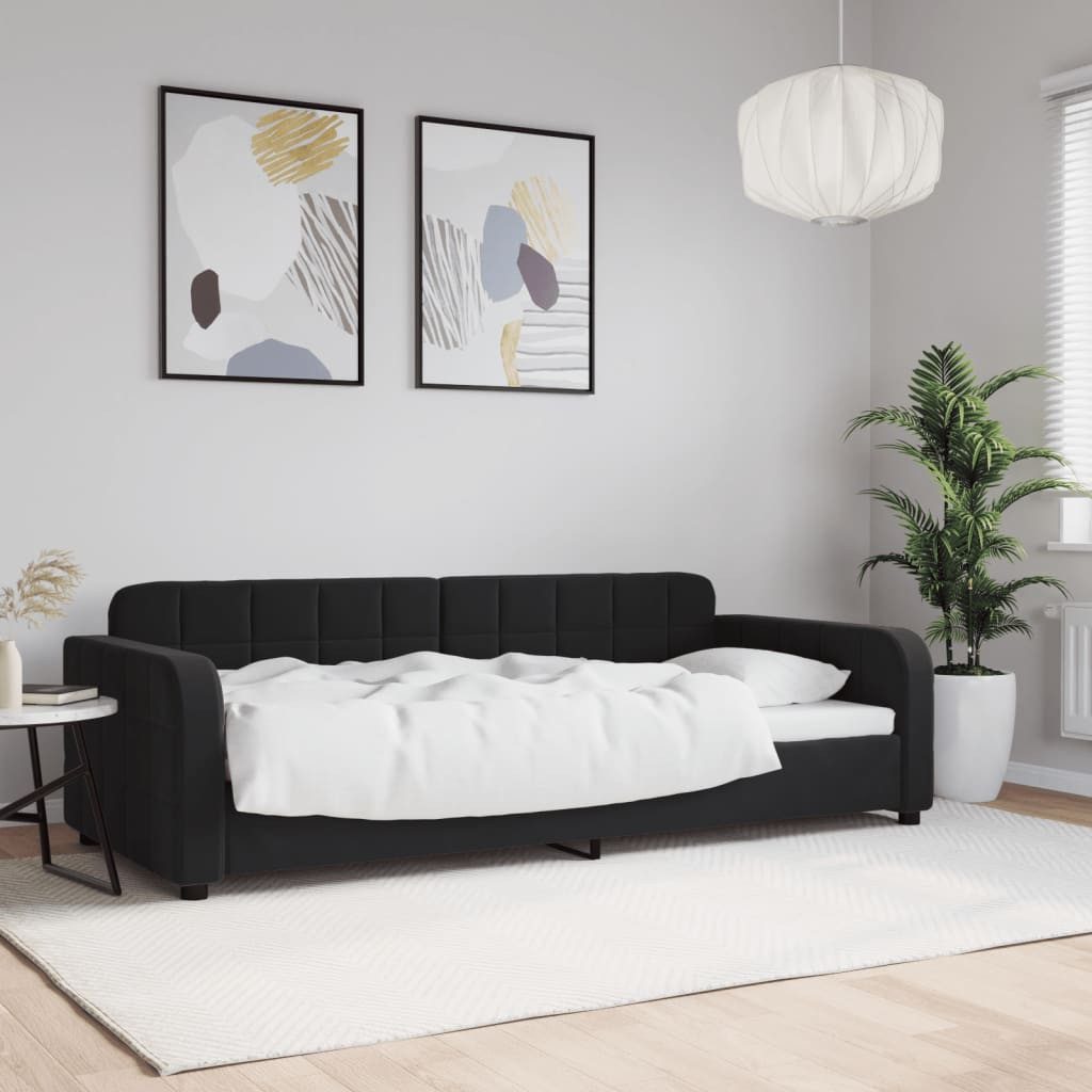 vidaXL Daybed, Tagesbett Schwarz 90x190 cm Samt