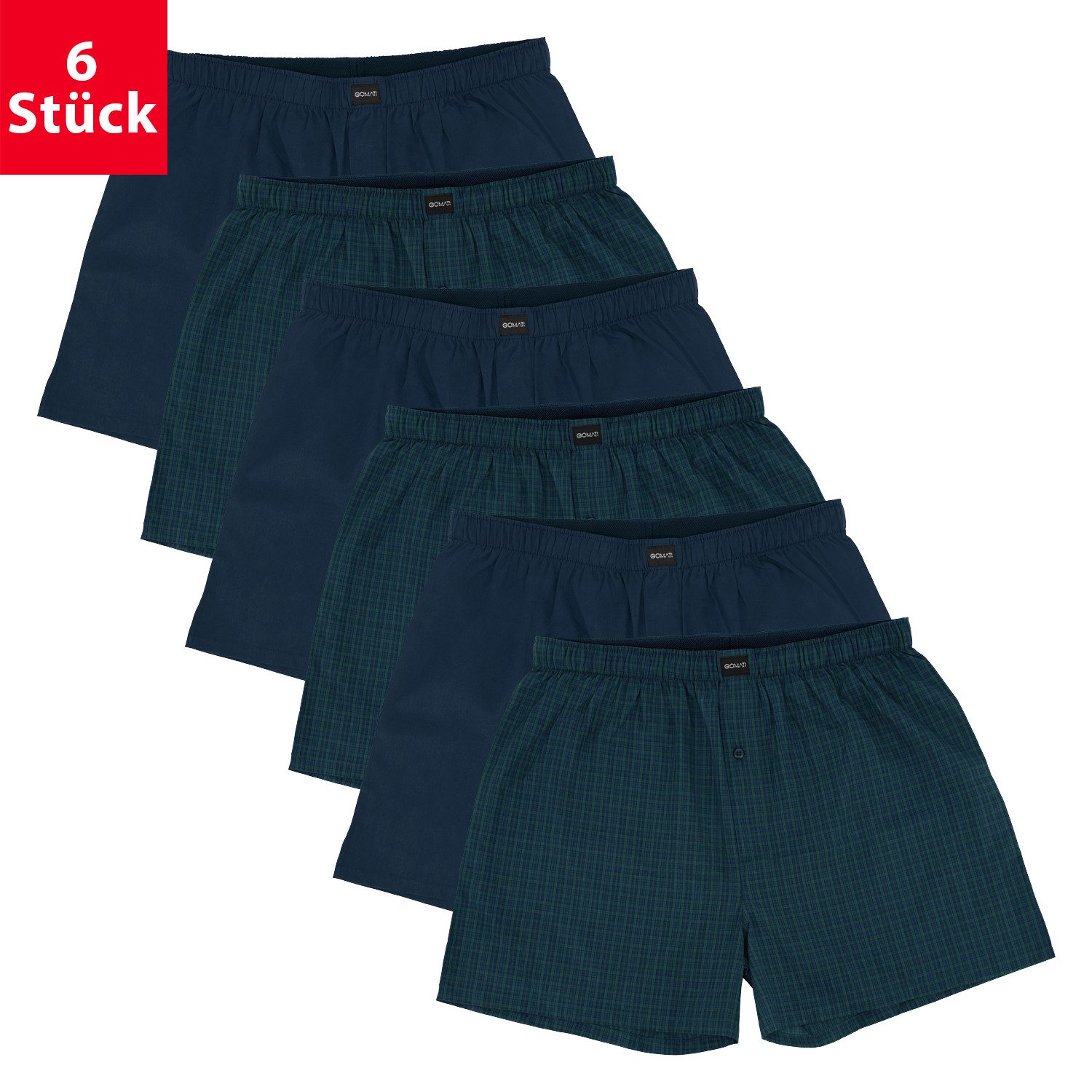 Boxershorts 6er Pack Herren Boxershorts Baumwoll Webboxershorts