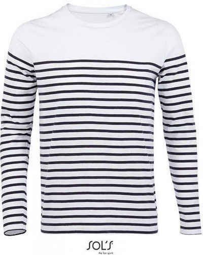 SOLS Langarmshirt Herren Shirt Men´s Long Sleeve Striped T-Shirt Matelot