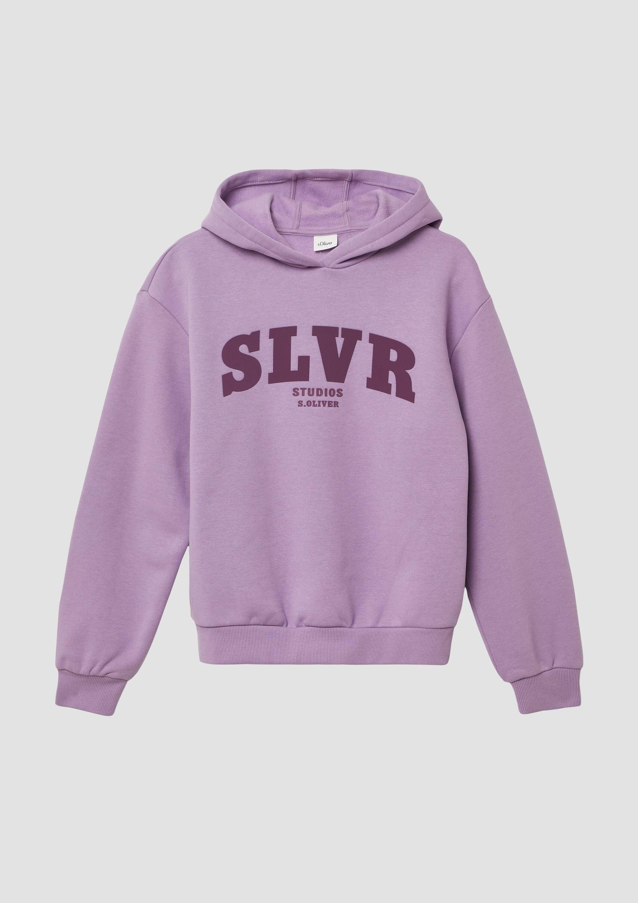 s.Oliver Sweatshirt Sweatshirt Kapuzen-Sweatshirt mit Frontprint und kuscheliger Innenseite