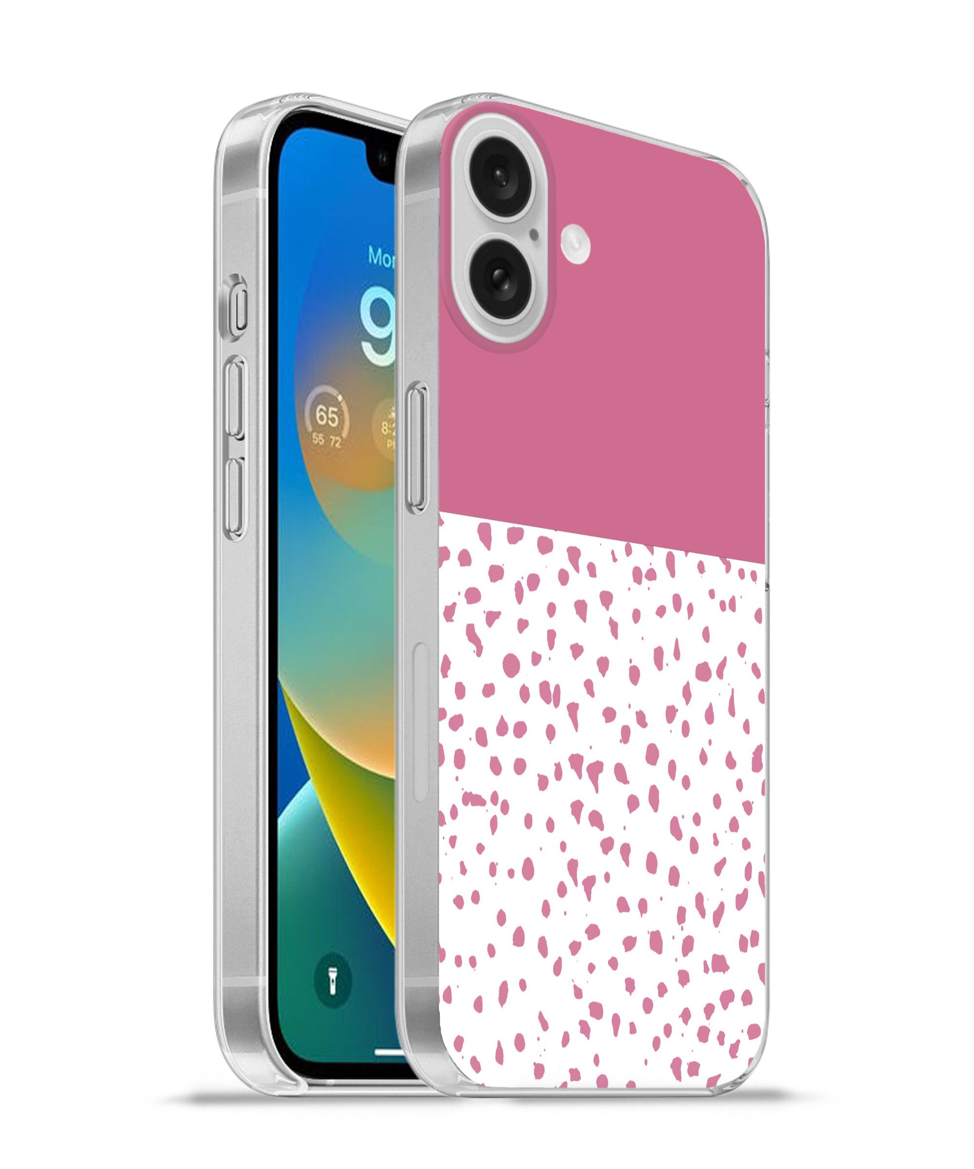 MuchoWow Handyhülle für Apple iPhone 16 Plus Punkte - Rosa - Muster, Smartphone-Bumper, Print, Handy Schutzhülle Dünn