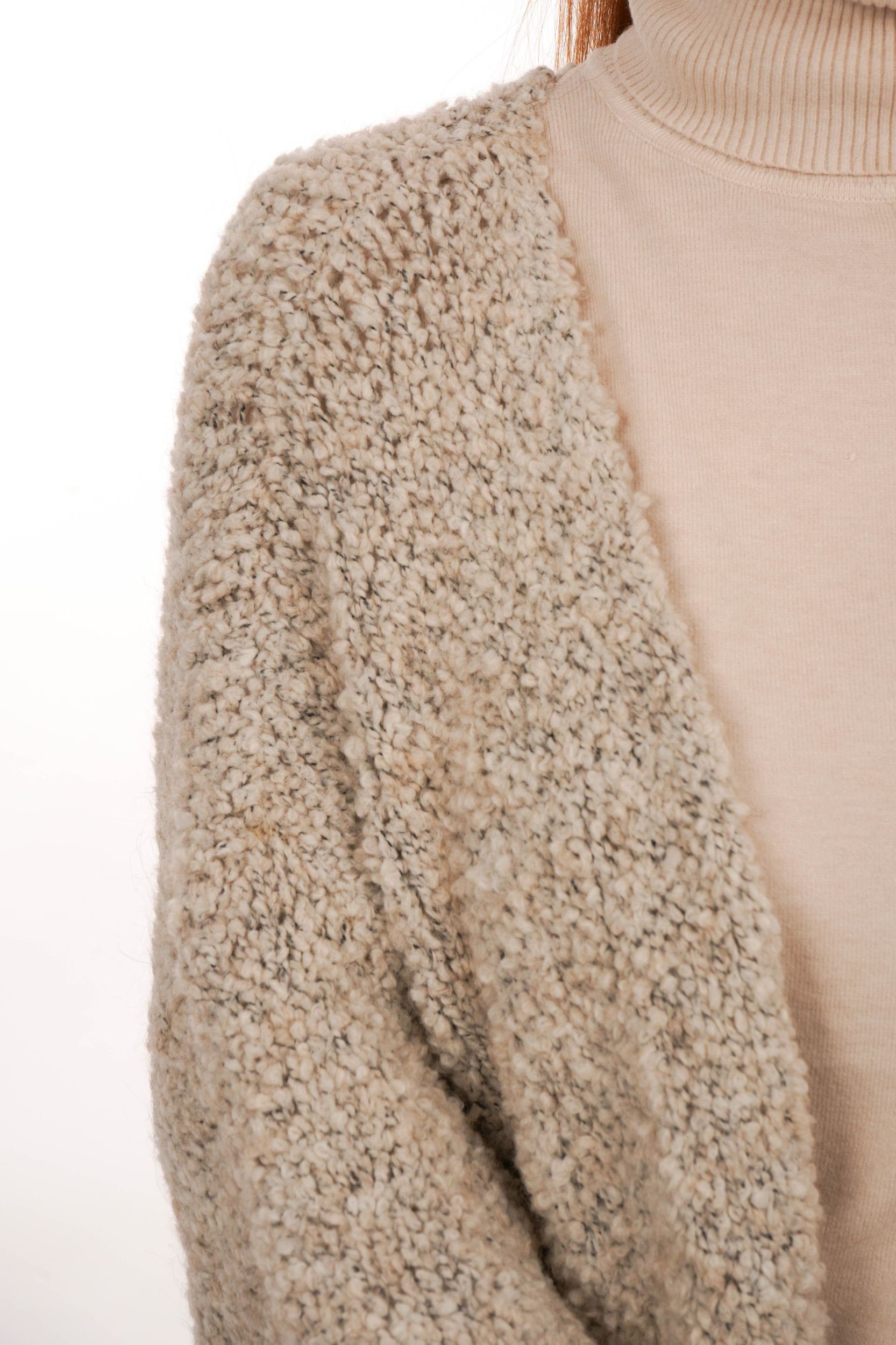 BEIGE Cardigan Bouclé La Strada