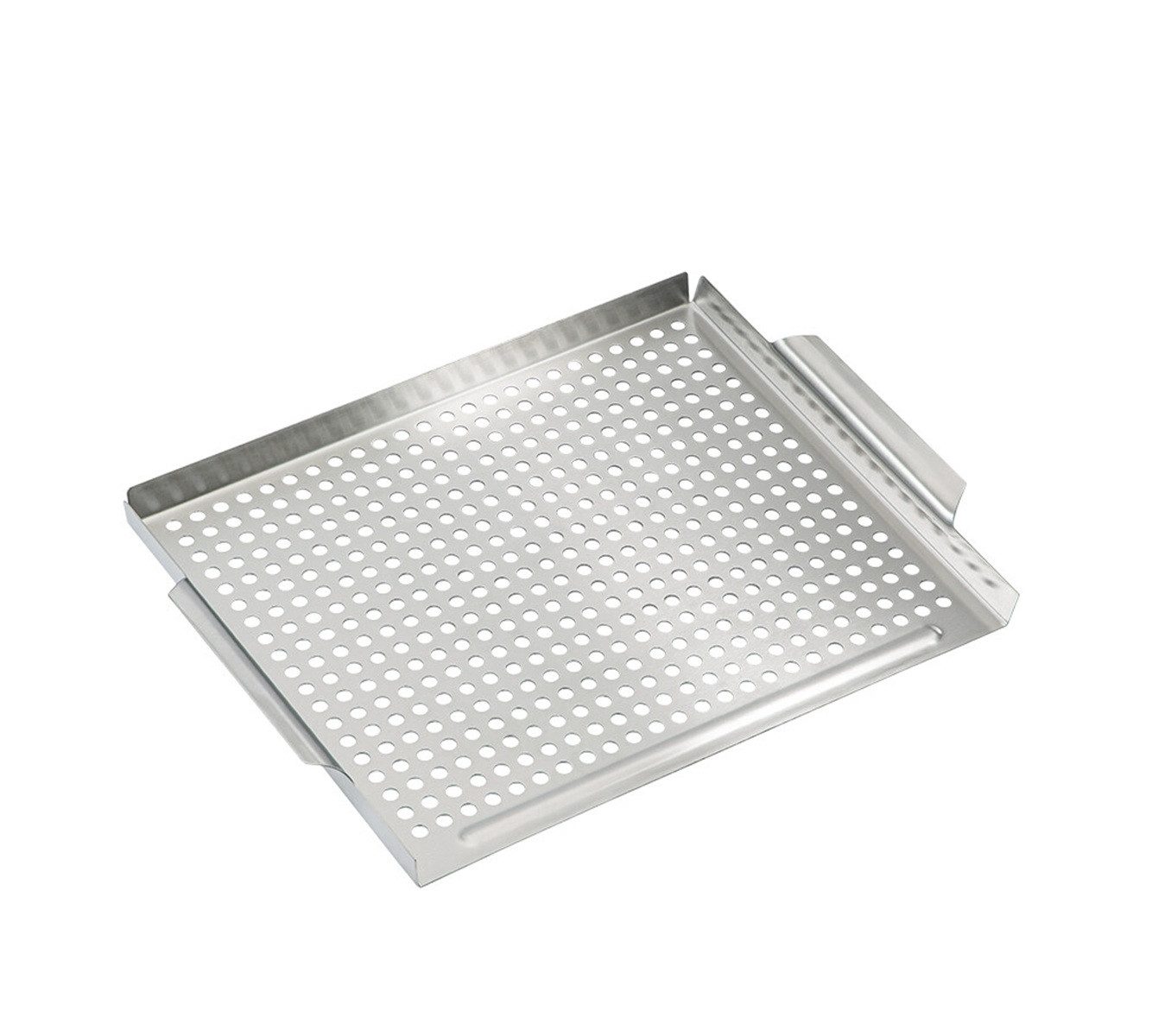 Michelino Grillplatte Grillkorb aus hochwertigem Edelstahl 40 x 29 x 3,5 cm, mit Griffen (1-St), 40 x 29 x 3,5 cm, Edelstahl