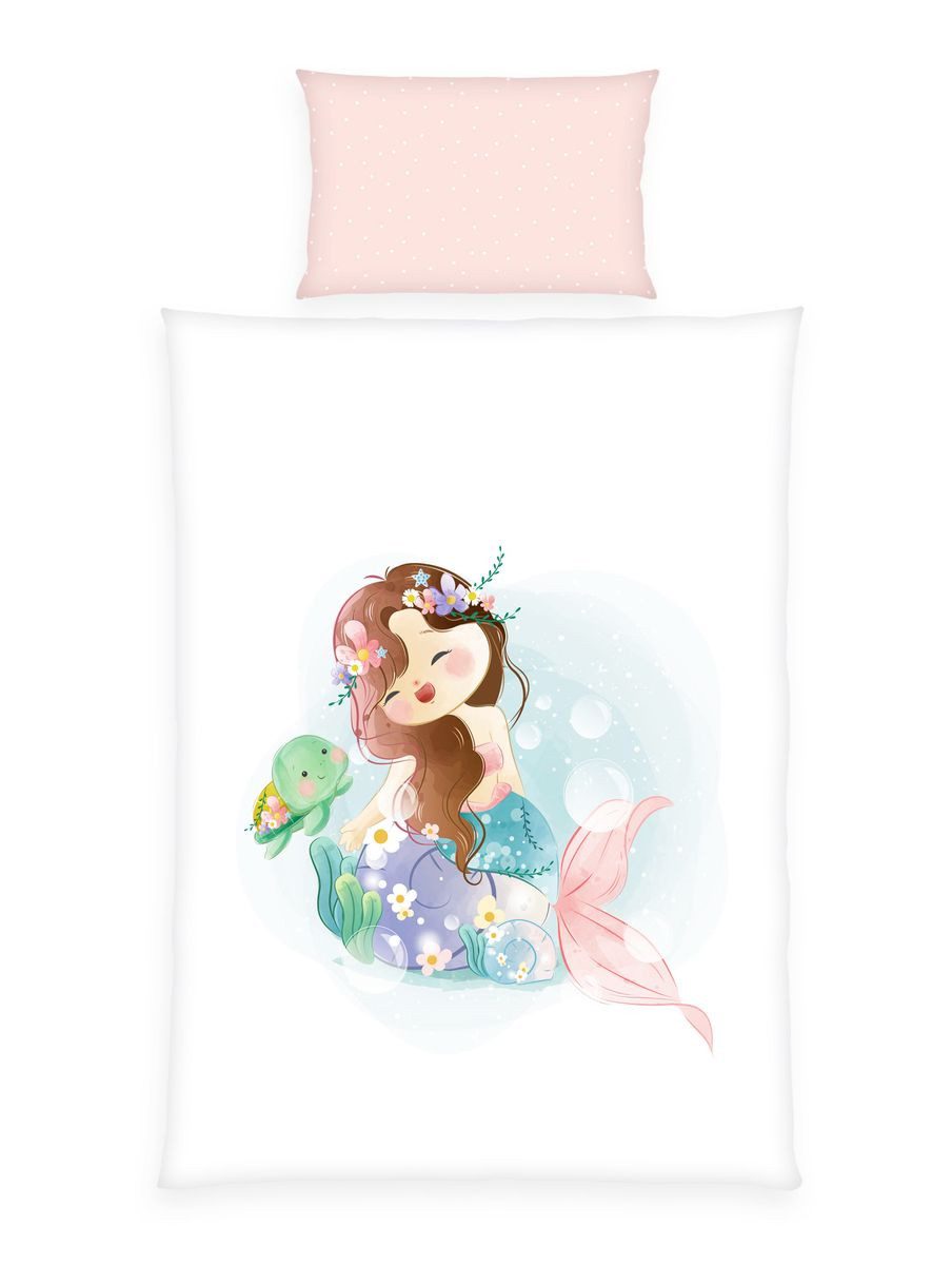 Herding Babybettwäsche 100x135cm Meerjungfrau Mädchen Schildkröte, günstig online kaufen